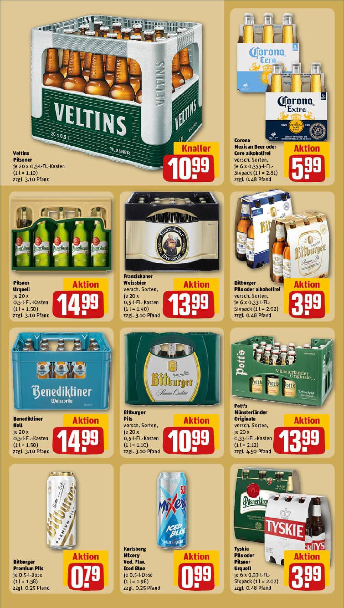 REWE Prospekt ab 21.09.2025 zum Blättern » Angebote | Seite: 21 | Produkte: Franziskaner, Tyskie, Pils, Mixery