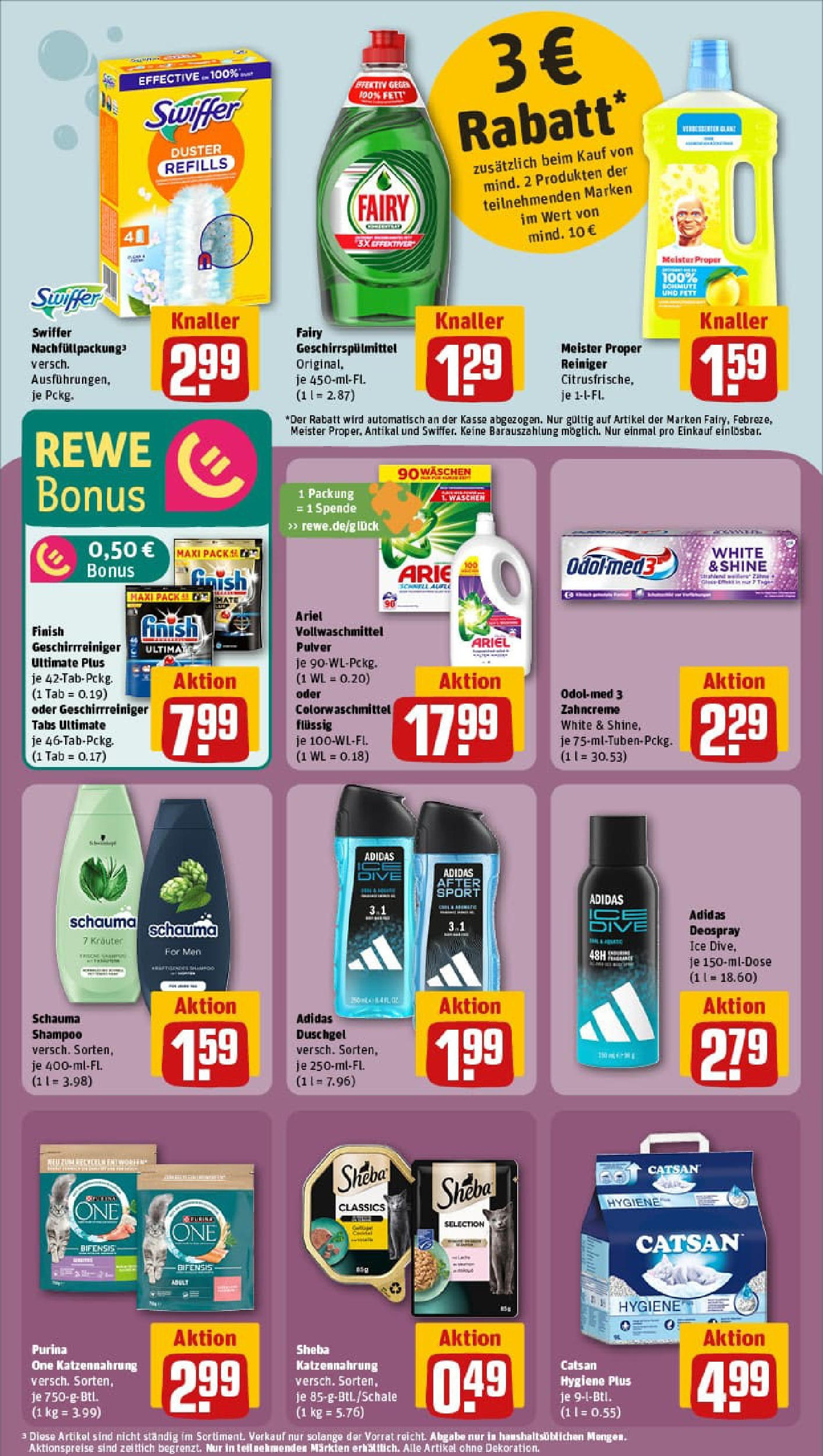 REWE Prospekt ab 21.09.2025 zum Blättern » Angebote | Seite: 23 | Produkte: Purina one, Schauma shampoo, Duschgel, Deodorant