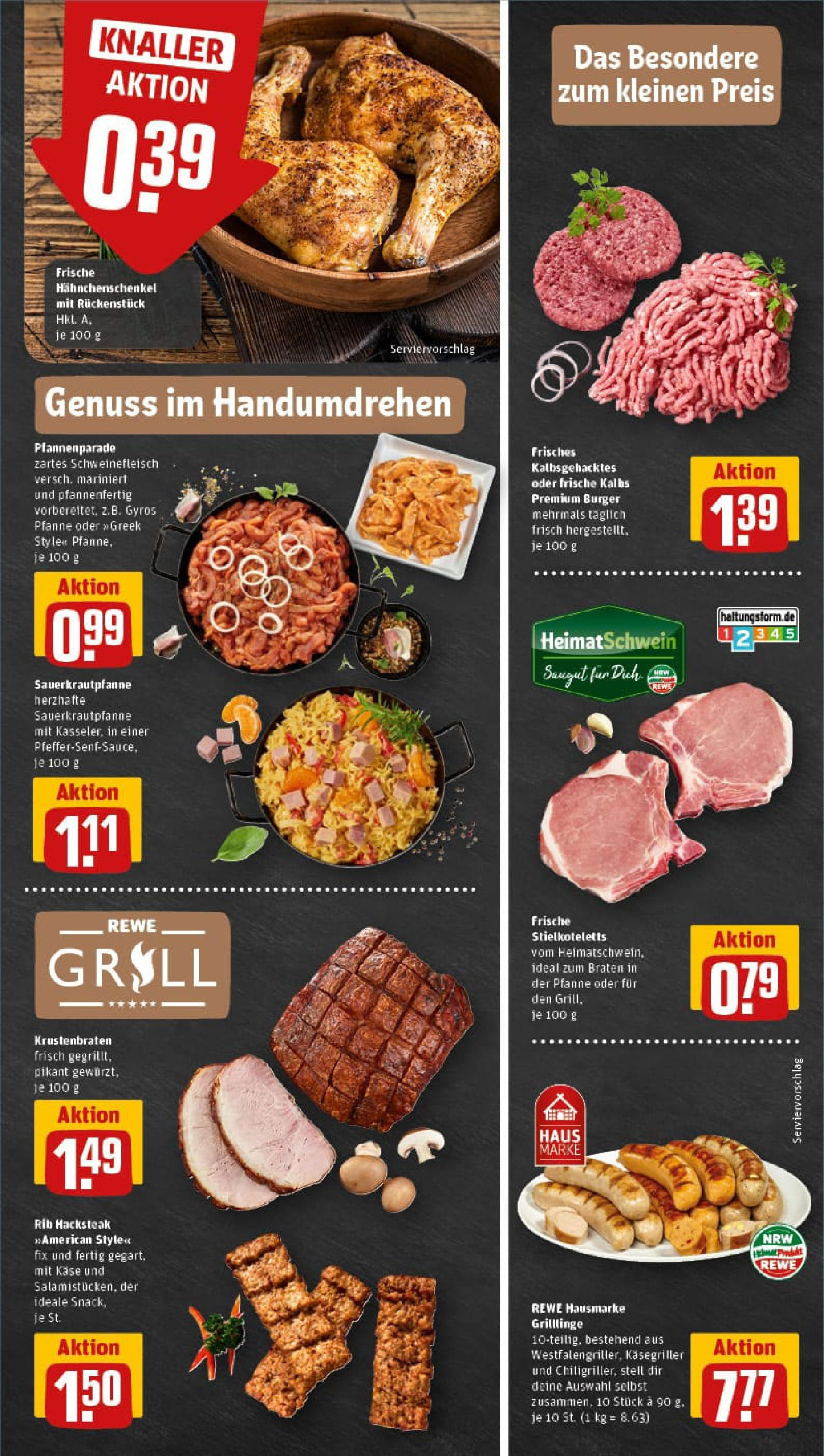 REWE Prospekt ab 21.09.2025 zum Blättern » Angebote | Seite: 7 | Produkte: Hahnchenschenkel, Käse, Gyros, Schweinefleisch
