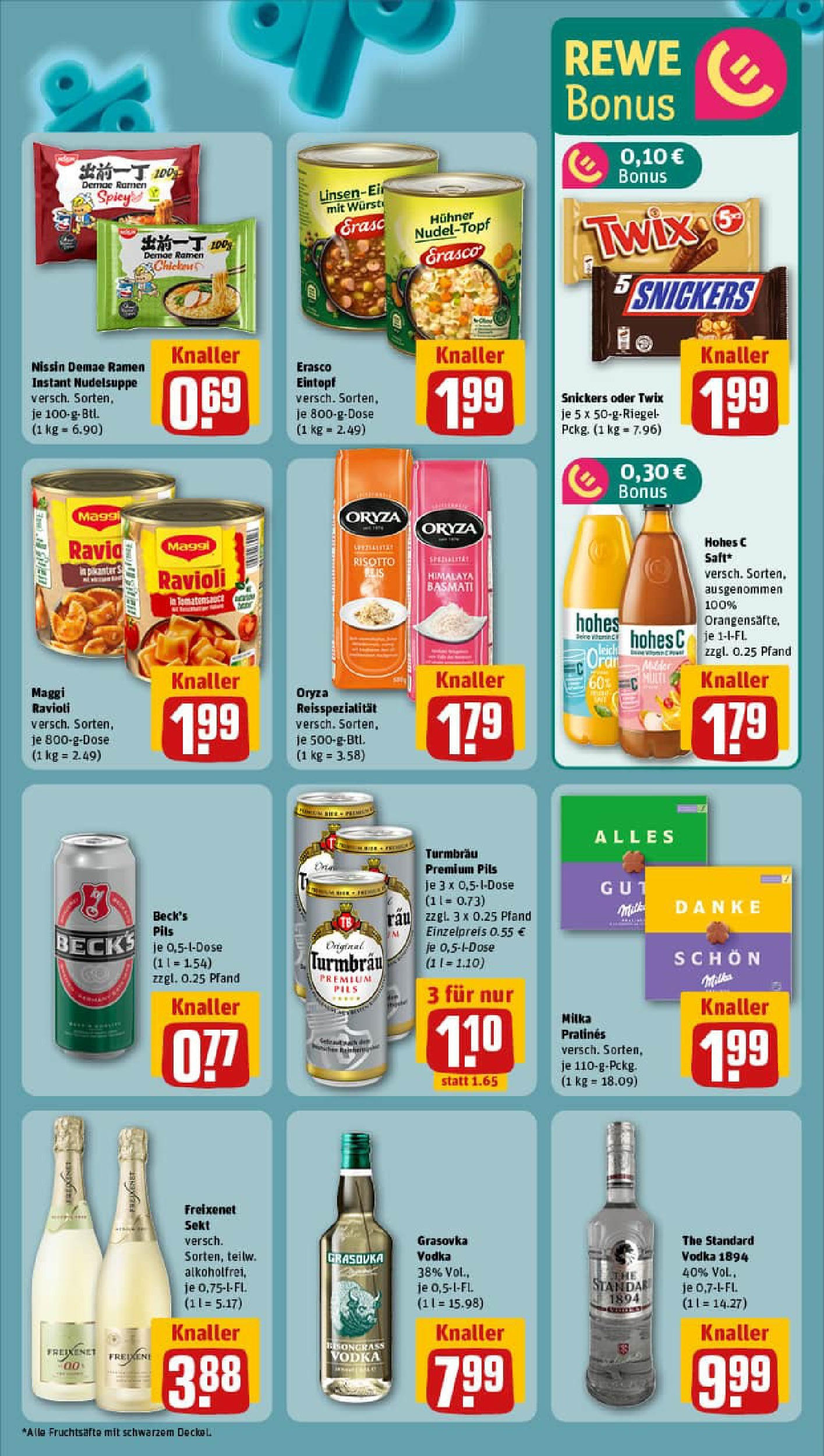REWE Prospekt ab 21.09.2025 zum Blättern » Angebote | Seite: 7 | Produkte: Pils, Snickers, Twix, Wurst REWE Prospekt ab 21.09.2025 zum Blättern » Angebote | Seite: 7 | Produkte: Pils, Snickers, Twix, Wurst
