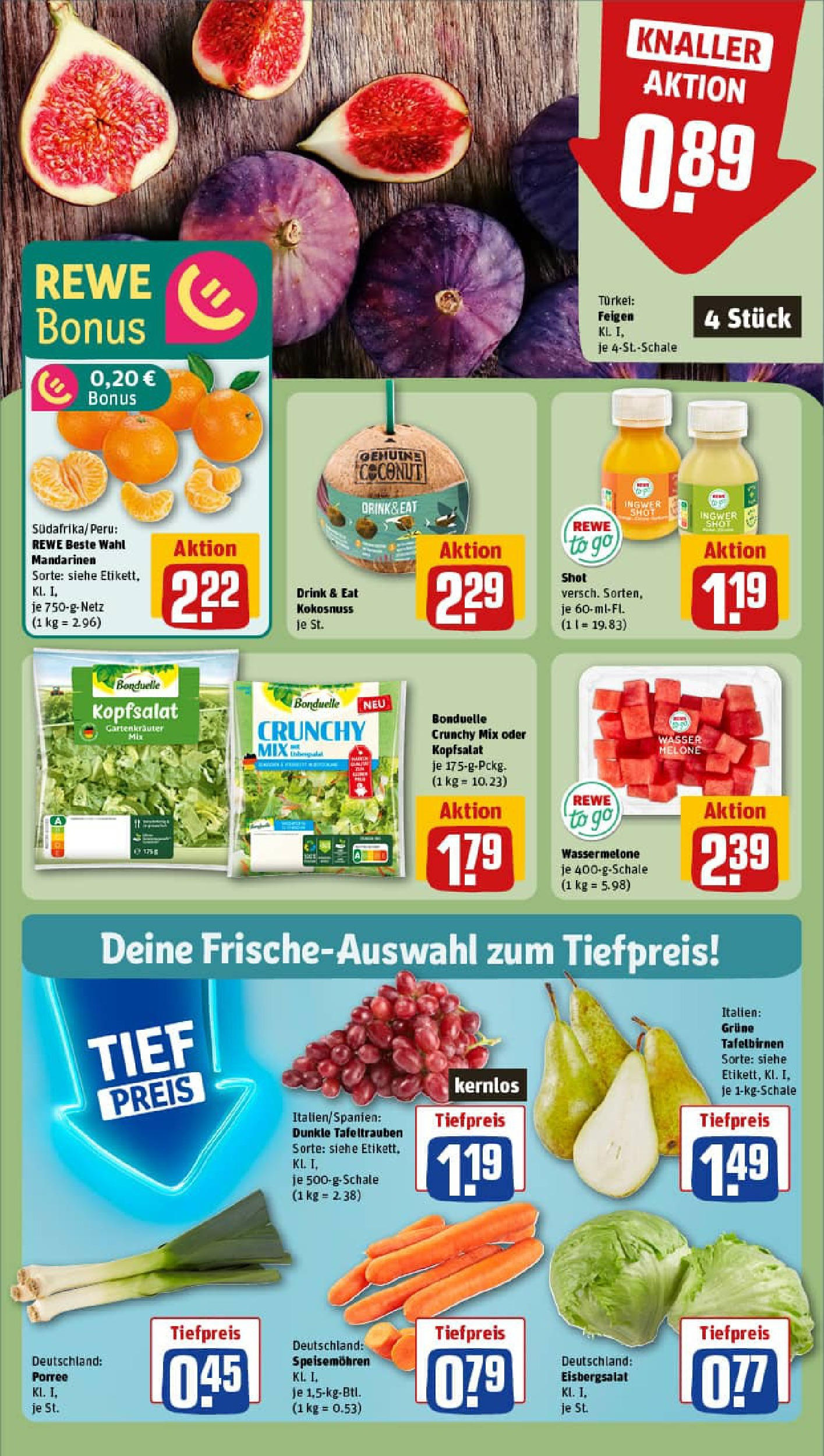 REWE Prospekt ab 21.09.2025 zum Blättern » Angebote | Seite: 10 | Produkte: Mandarinen, Eisbergsalat, Wasser, Wassermelone REWE Prospekt ab 21.09.2025 zum Blättern » Angebote | Seite: 10 | Produkte: Mandarinen, Eisbergsalat, Wasser, Wassermelone