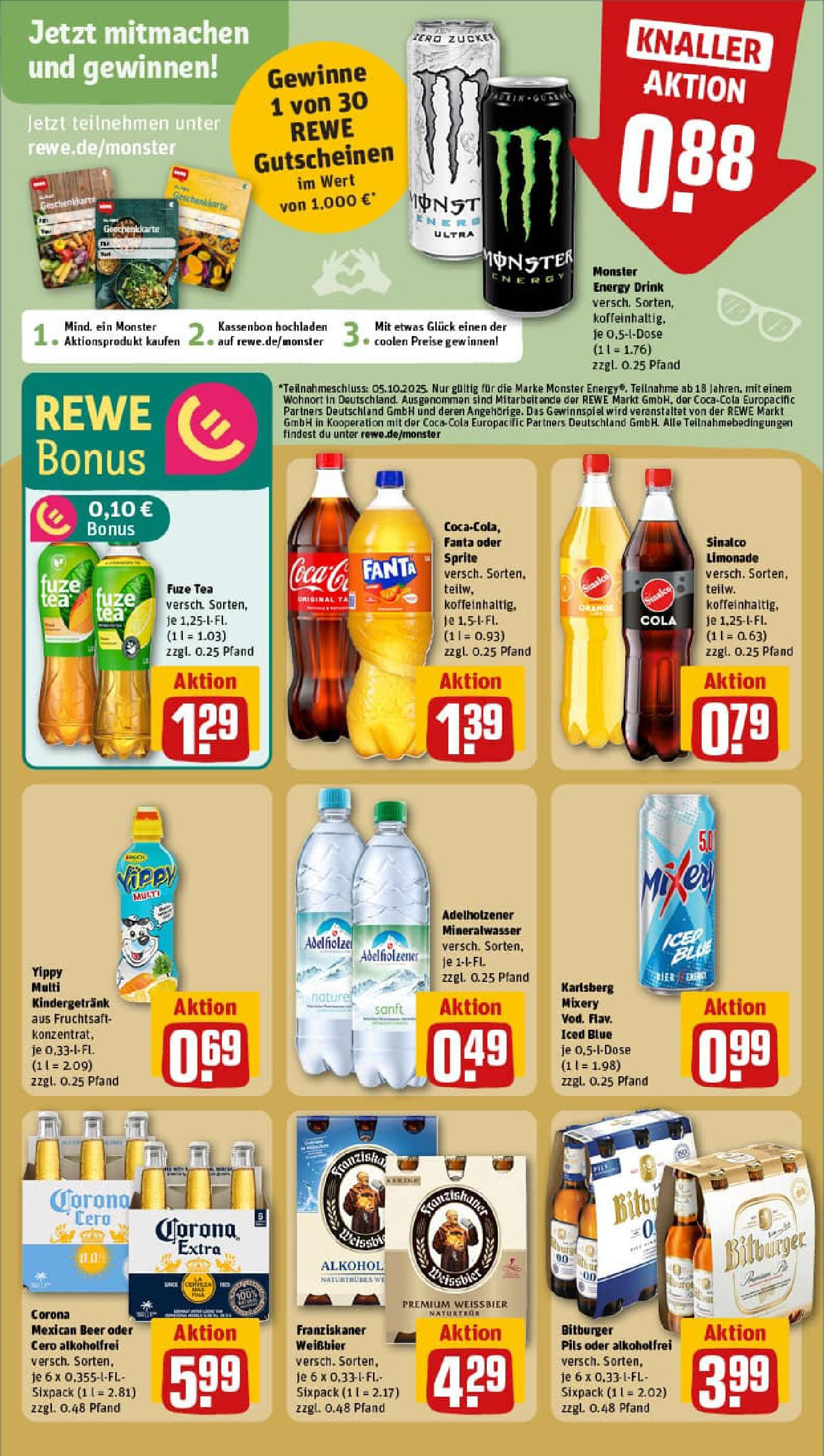 REWE Prospekt ab 21.09.2025 zum Blättern » Angebote | Seite: 14 | Produkte: Bitburger, Mixer, Cola, Mixery REWE Prospekt ab 21.09.2025 zum Blättern » Angebote | Seite: 14 | Produkte: Bitburger, Mixer, Cola, Mixery