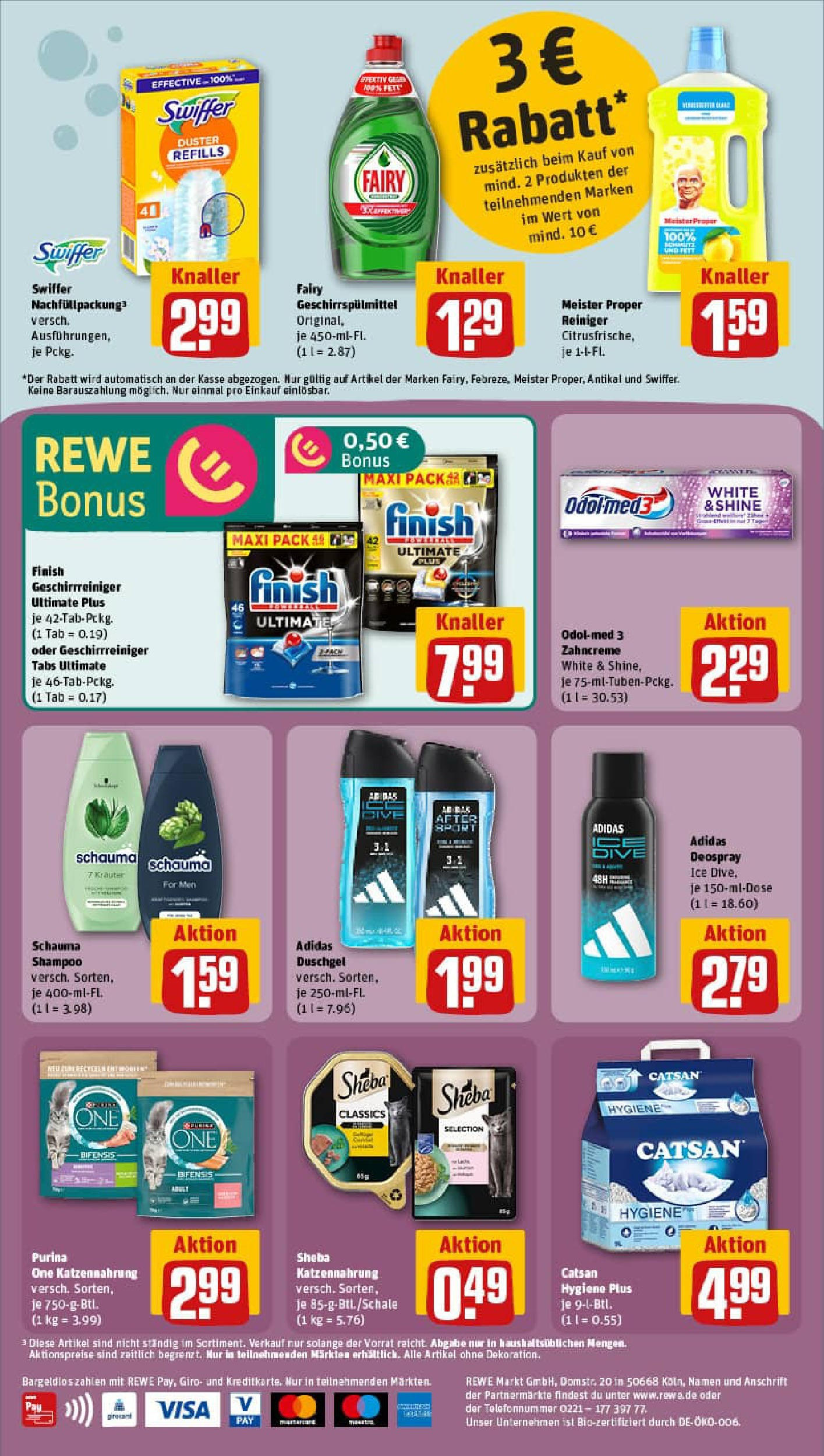 REWE Prospekt ab 21.09.2025 zum Blättern » Angebote | Seite: 20 | Produkte: Catsan, Shampoo, Duschgel, Swiffer REWE Prospekt ab 21.09.2025 zum Blättern » Angebote | Seite: 20 | Produkte: Catsan, Shampoo, Duschgel, Swiffer