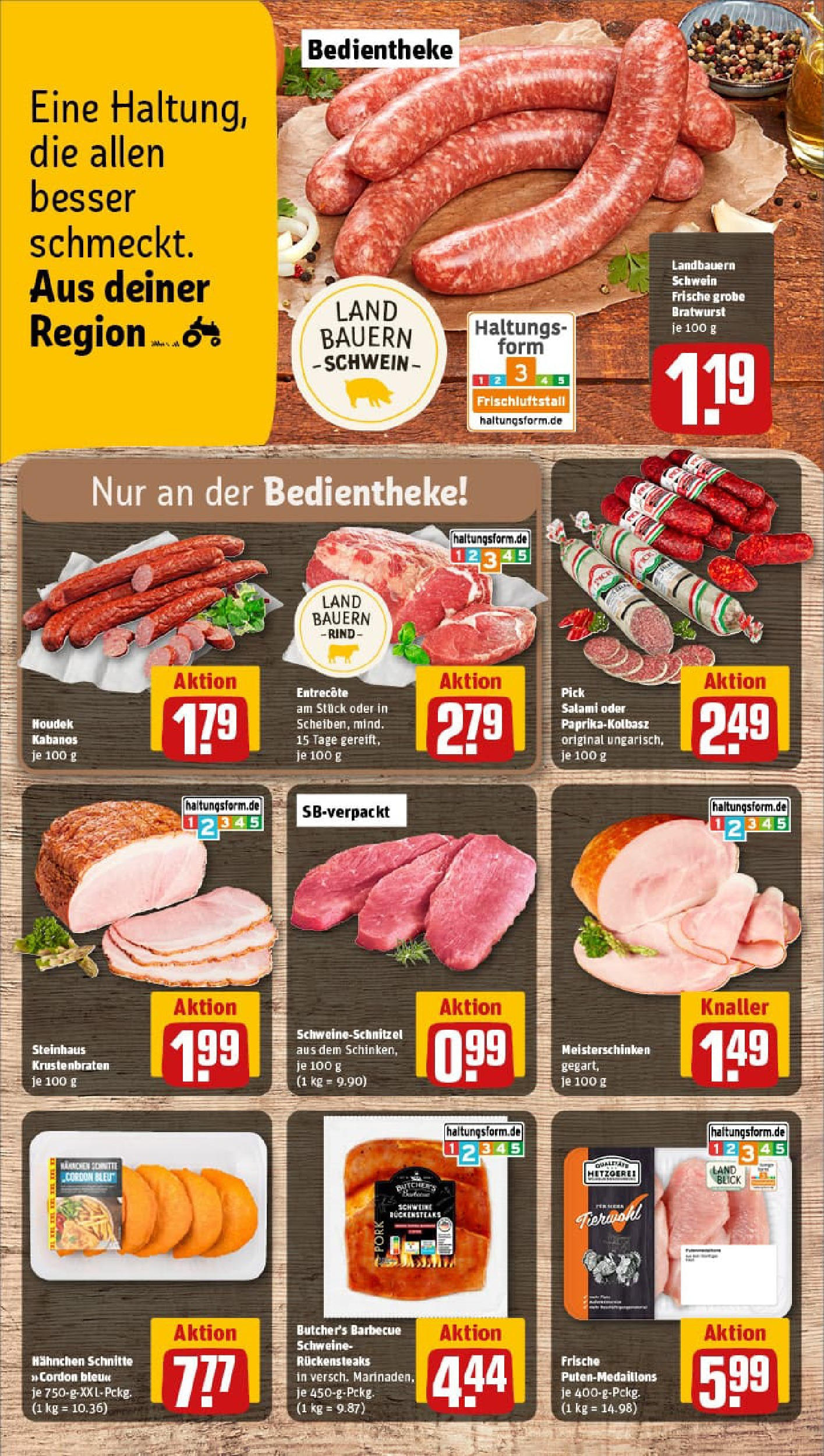 REWE Prospekt ab 21.09.2025 zum Blättern » Angebote | Seite: 12 | Produkte: Bratwurst, Entrecote, Salami, Steak