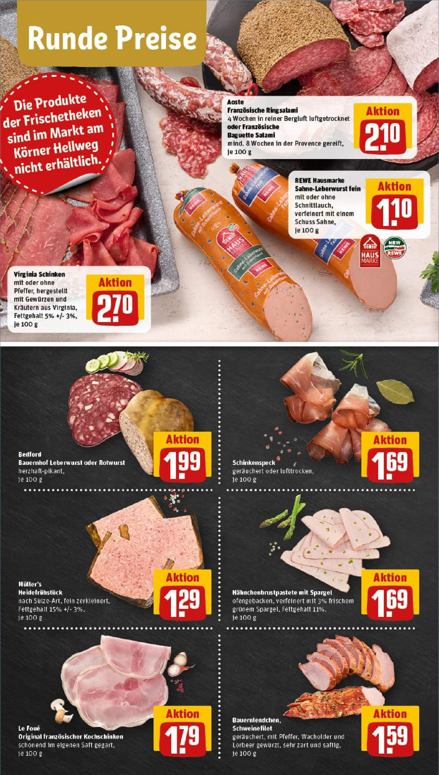 REWE Prospekt ab 21.09.2025 zum Blättern » Angebote | Seite: 8 | Produkte: Baguette, Spargel, Salami, Schinken
