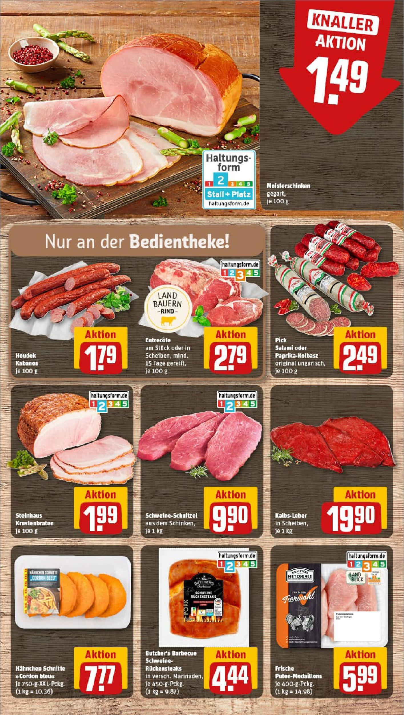 REWE Prospekt ab 21.09.2025 zum Blättern » Angebote | Seite: 12 | Produkte: Hahnchen, Krustenbraten, Salami, Steak