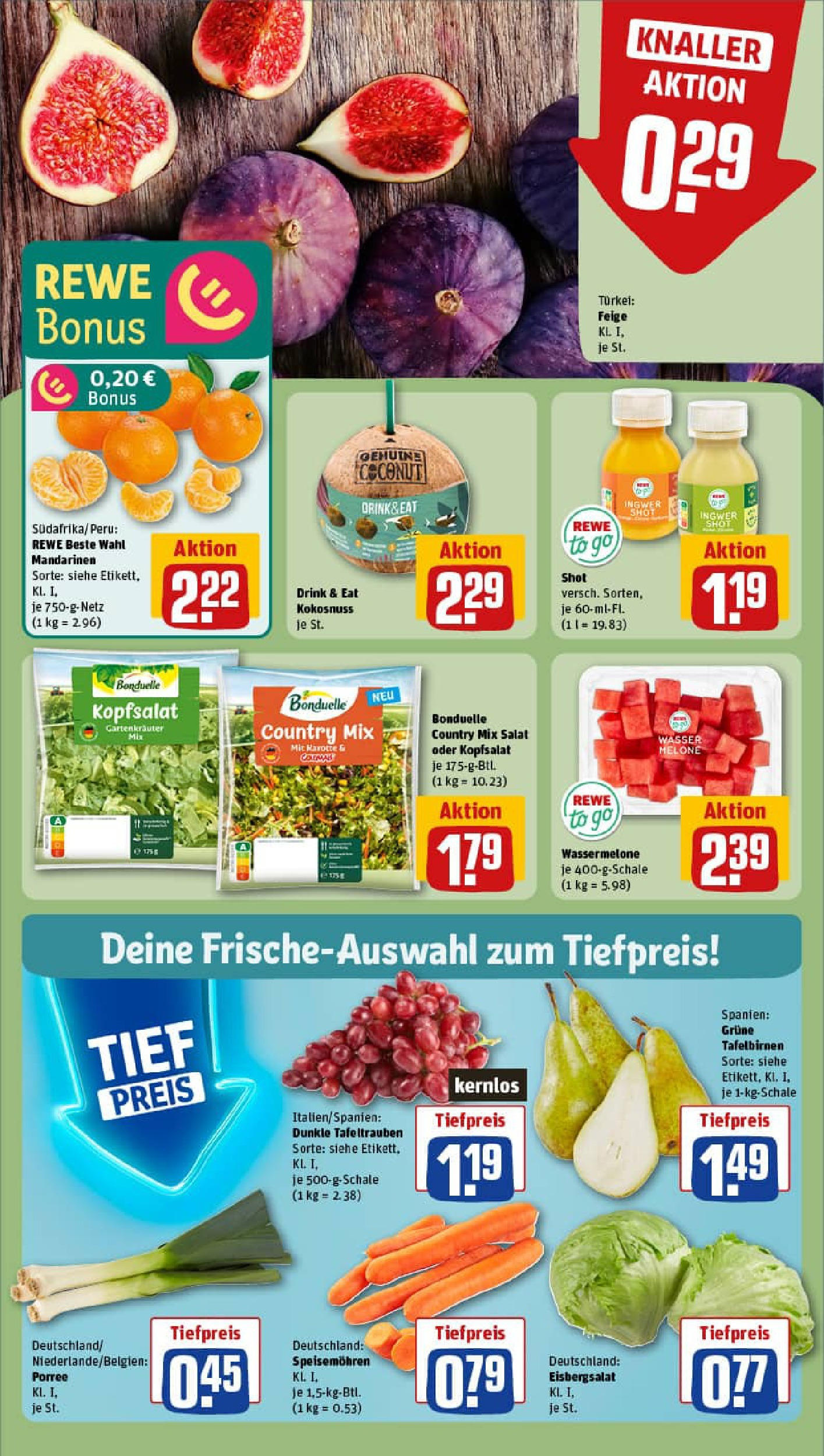 REWE Prospekt ab 21.09.2025 zum Blättern » Angebote | Seite: 10 | Produkte: Mandarinen, Wasser, Wassermelone, Karotte REWE Prospekt ab 21.09.2025 zum Blättern » Angebote | Seite: 10 | Produkte: Mandarinen, Wasser, Wassermelone, Karotte