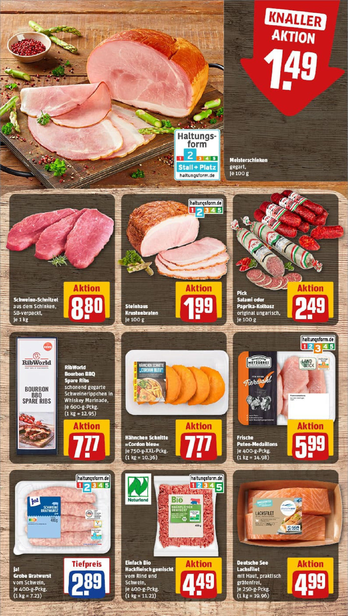 REWE Prospekt ab 21.09.2025 zum Blättern » Angebote | Seite: 12 | Produkte: Bratwurst, Spare ribs, Krustenbraten, Whiskey