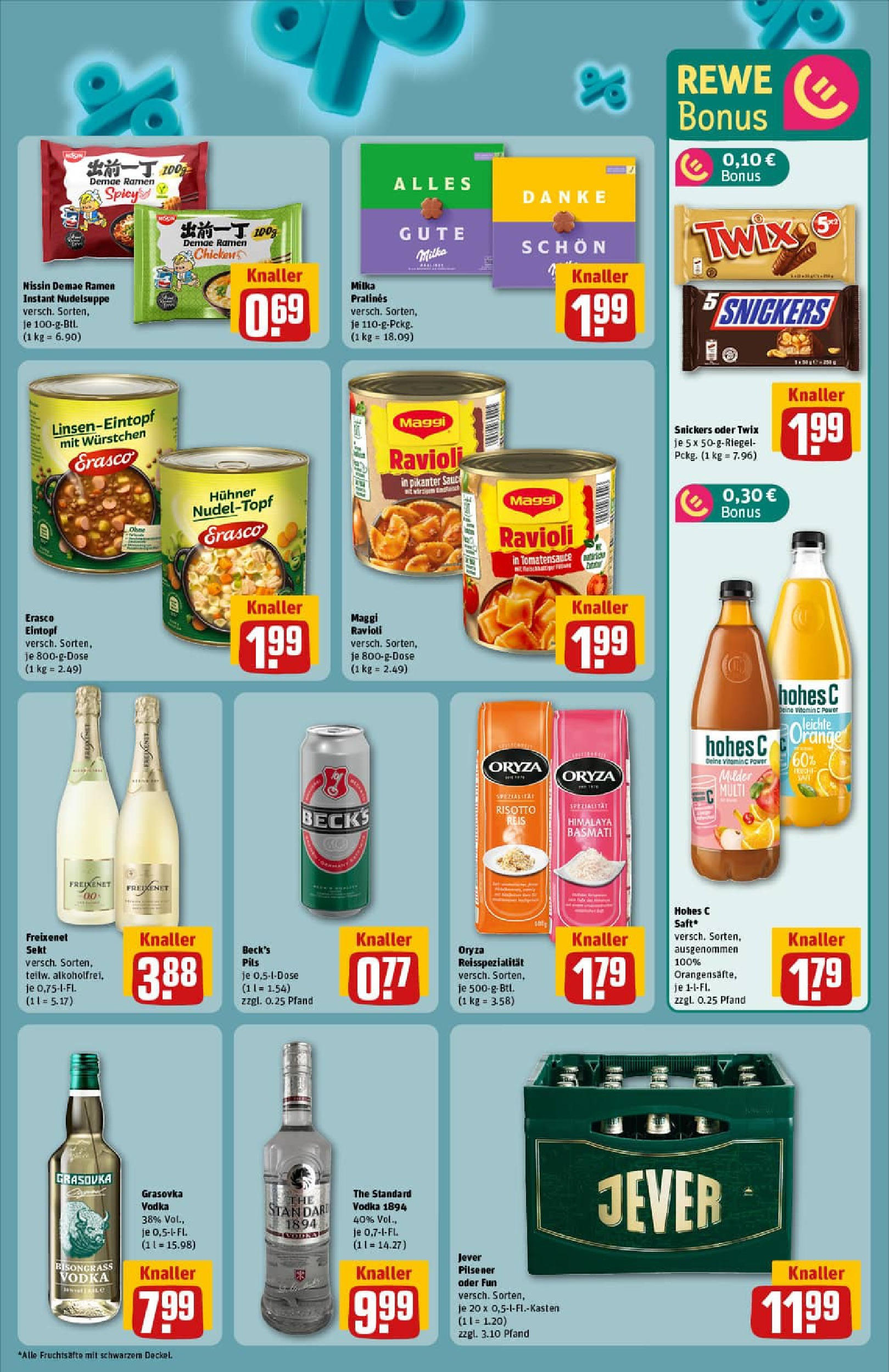 REWE Prospekt ab 21.09.2025 zum Blättern » Angebote | Seite: 9 | Produkte: Maggi, Twix, Jever, Reis REWE Prospekt ab 21.09.2025 zum Blättern » Angebote | Seite: 9 | Produkte: Maggi, Twix, Jever, Reis
