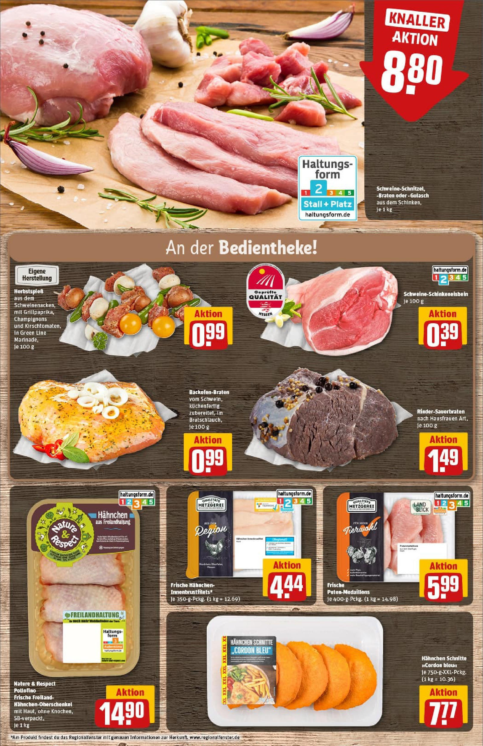 REWE Prospekt ab 21.09.2025 zum Blättern » Angebote | Seite: 12 | Produkte: Hahnchen, Champignons, Gulasch, Schinken