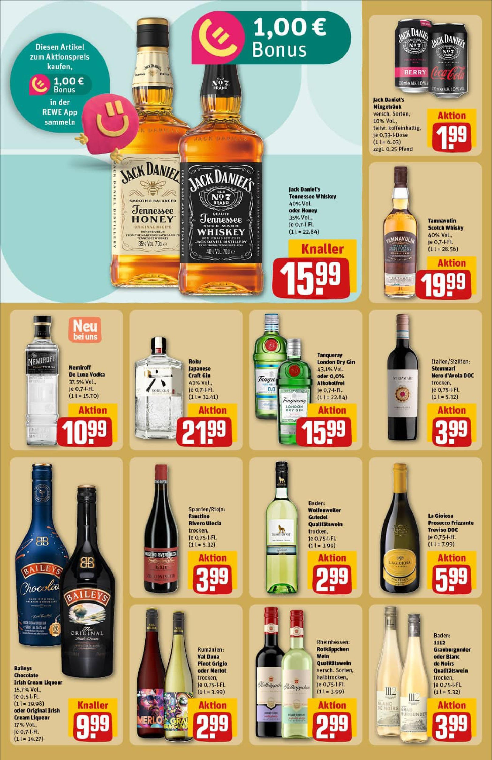 REWE Prospekt ab 21.09.2025 zum Blättern » Angebote | Seite: 26 | Produkte: Whisky, Merlot, Jack Daniel's, Whiskey