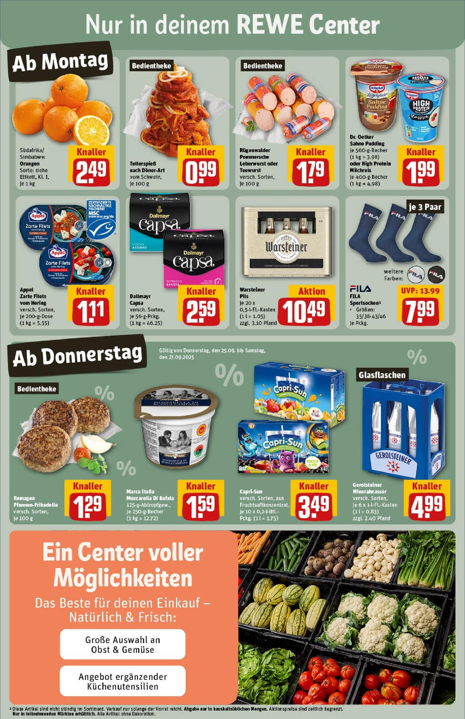 REWE Prospekt ab 21.09.2025 zum Blättern » Angebote | Seite: 3 | Produkte: Pils, Dallmayr, Sahne, Dallmayr capsa