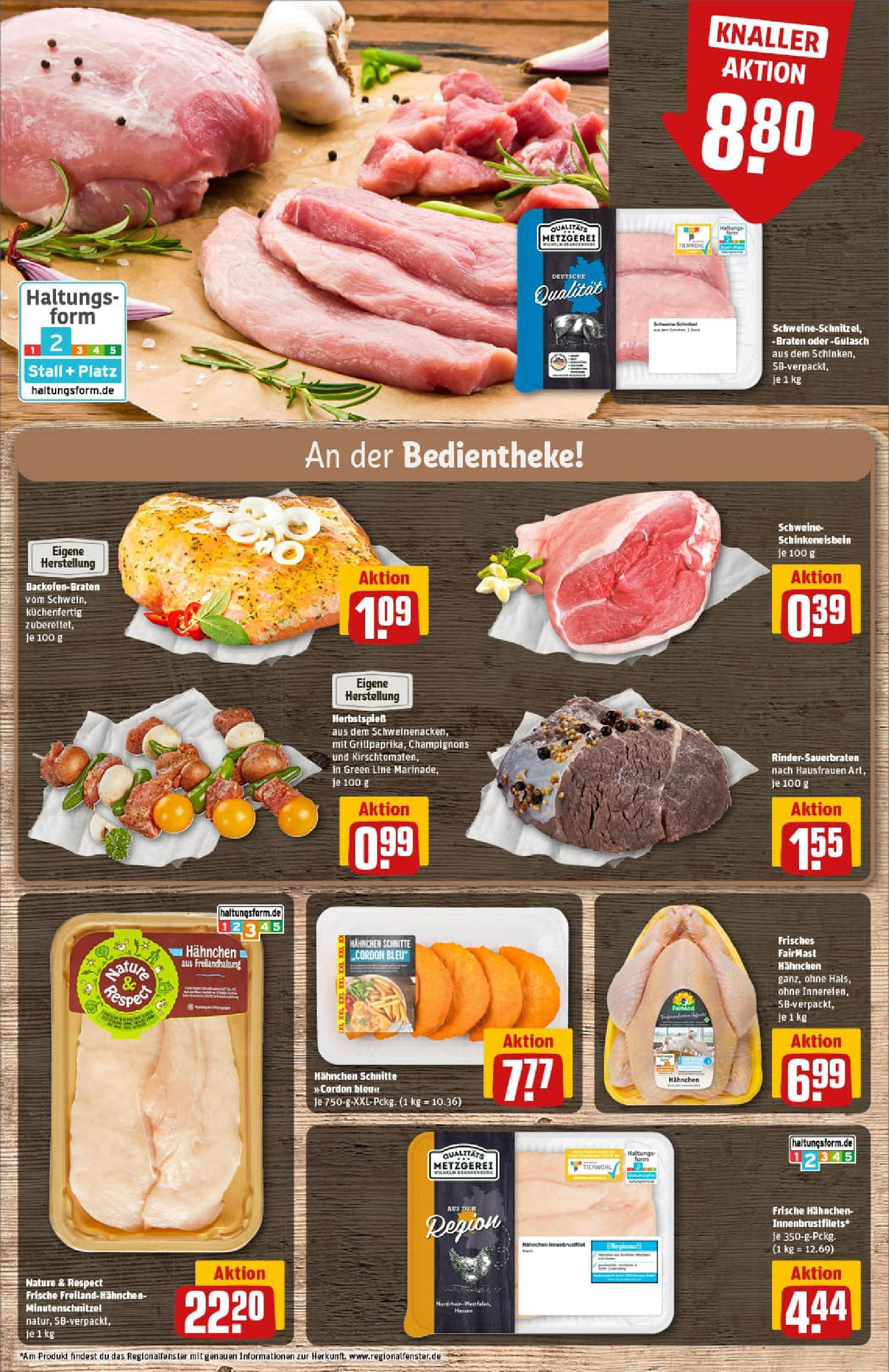 REWE Prospekt ab 21.09.2025 zum Blättern » Angebote | Seite: 12 | Produkte: Hahnchen, Champignons, Gulasch