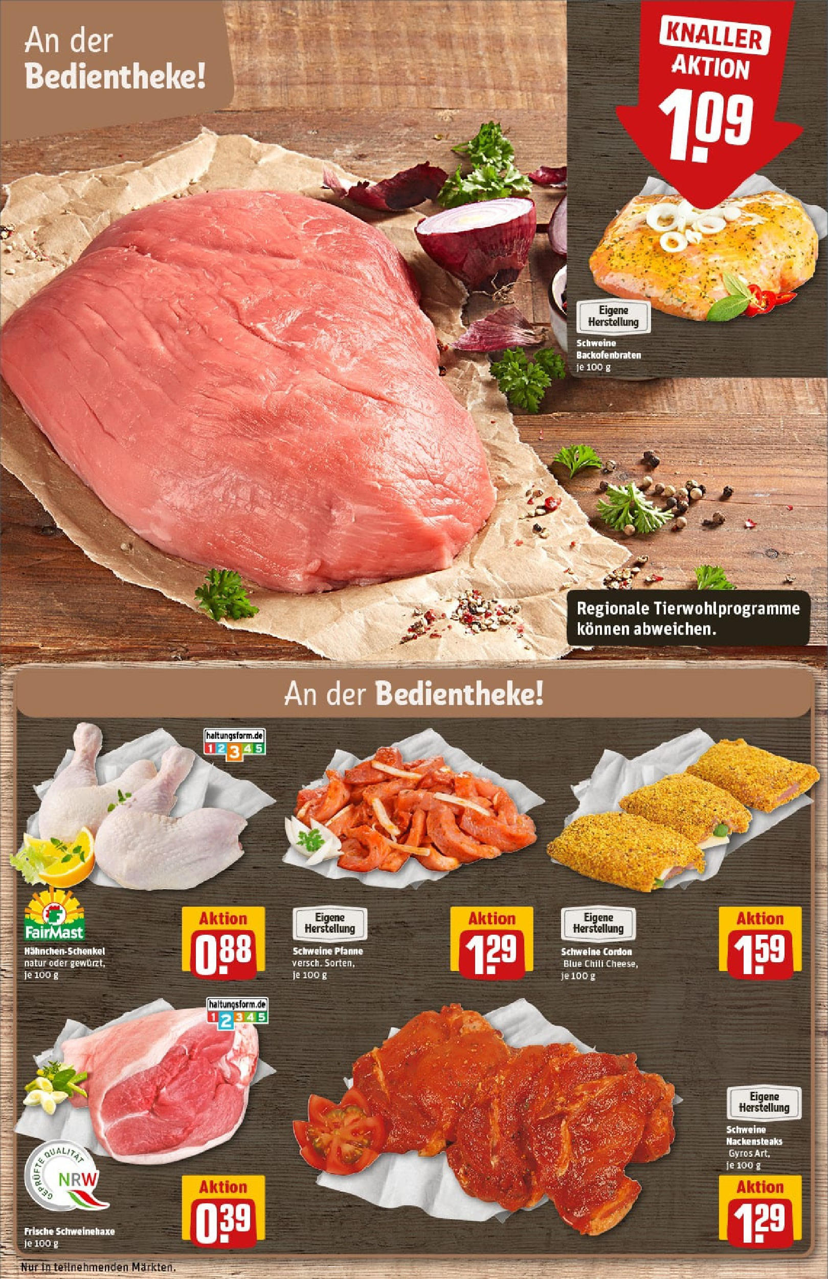 REWE Prospekt ab 21.09.2025 zum Blättern » Angebote | Seite: 14 | Produkte: Nackensteaks, Hahnchenschenkel, Gyros, Chili