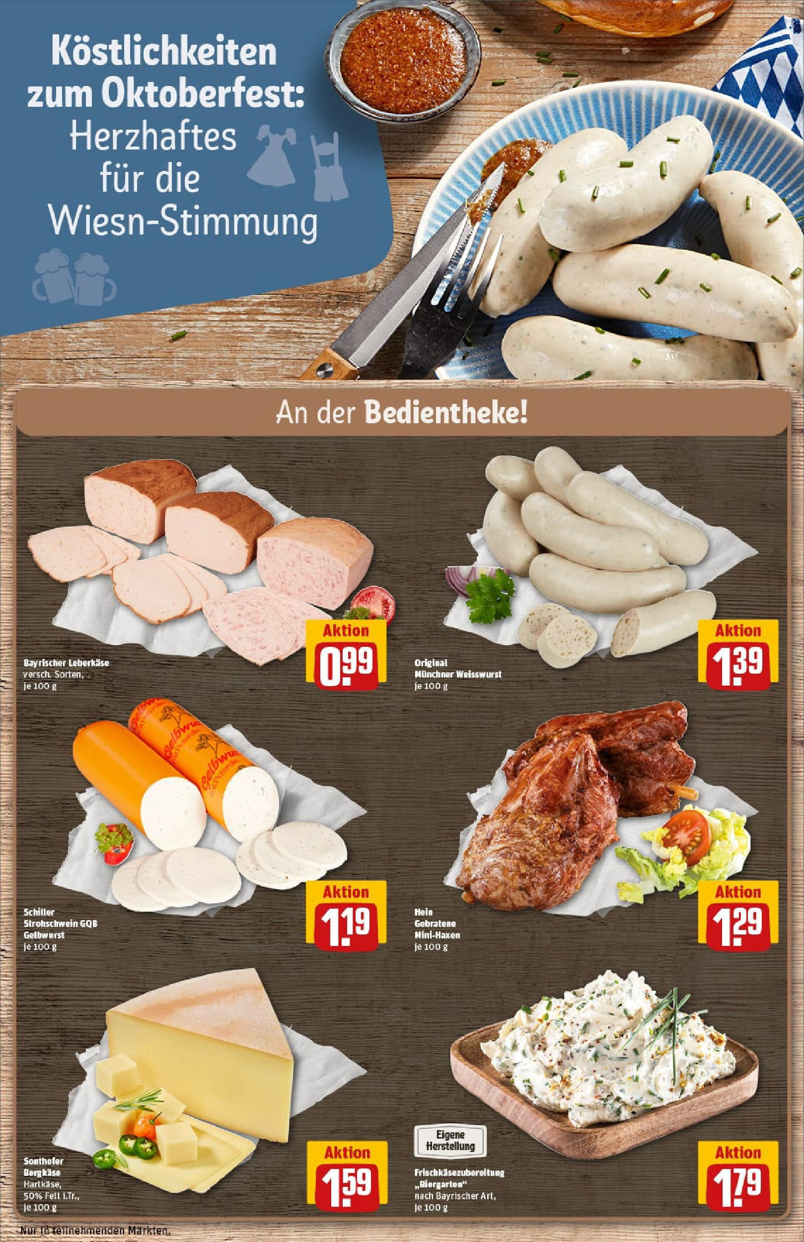 REWE Prospekt ab 21.09.2025 zum Blättern » Angebote | Seite: 15 | Produkte: Weißwurst, Leberkase