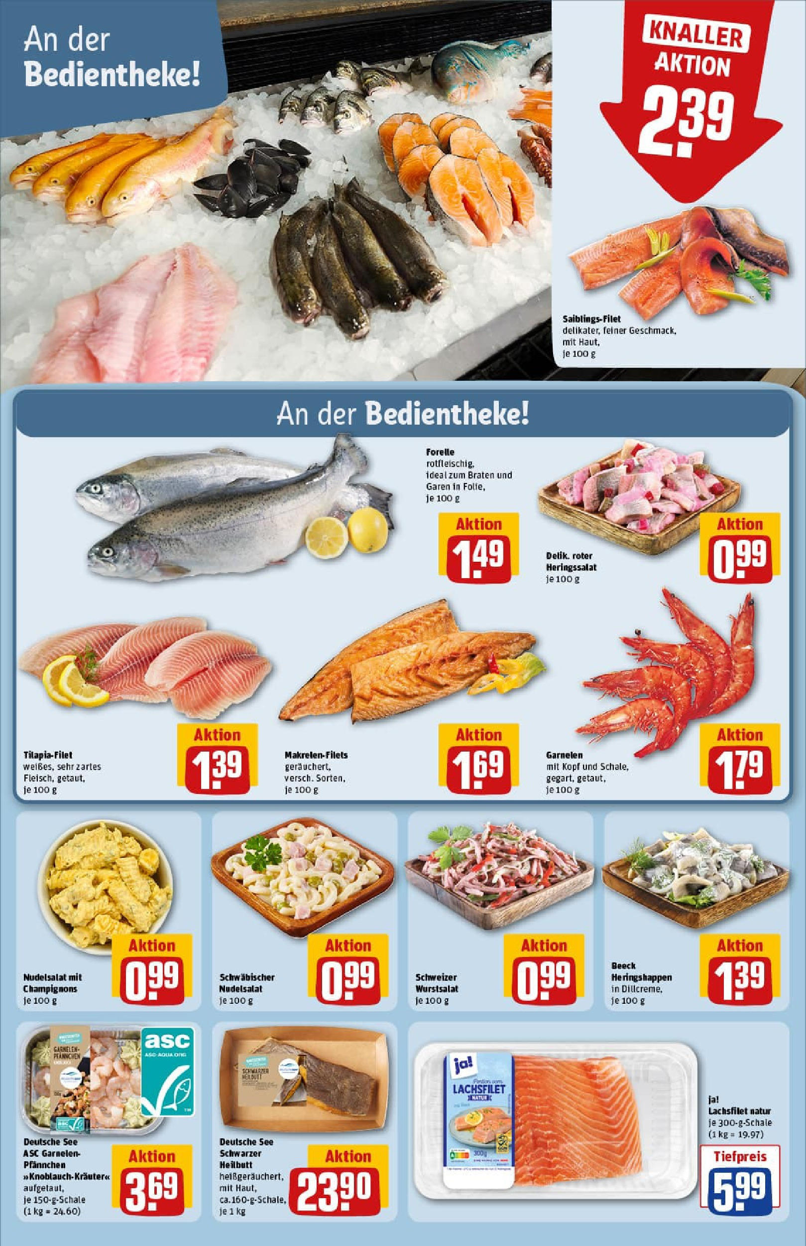 REWE Prospekt ab 21.09.2025 zum Blättern » Angebote | Seite: 18 | Produkte: Garnelen, Champignons, Dill, Pasta