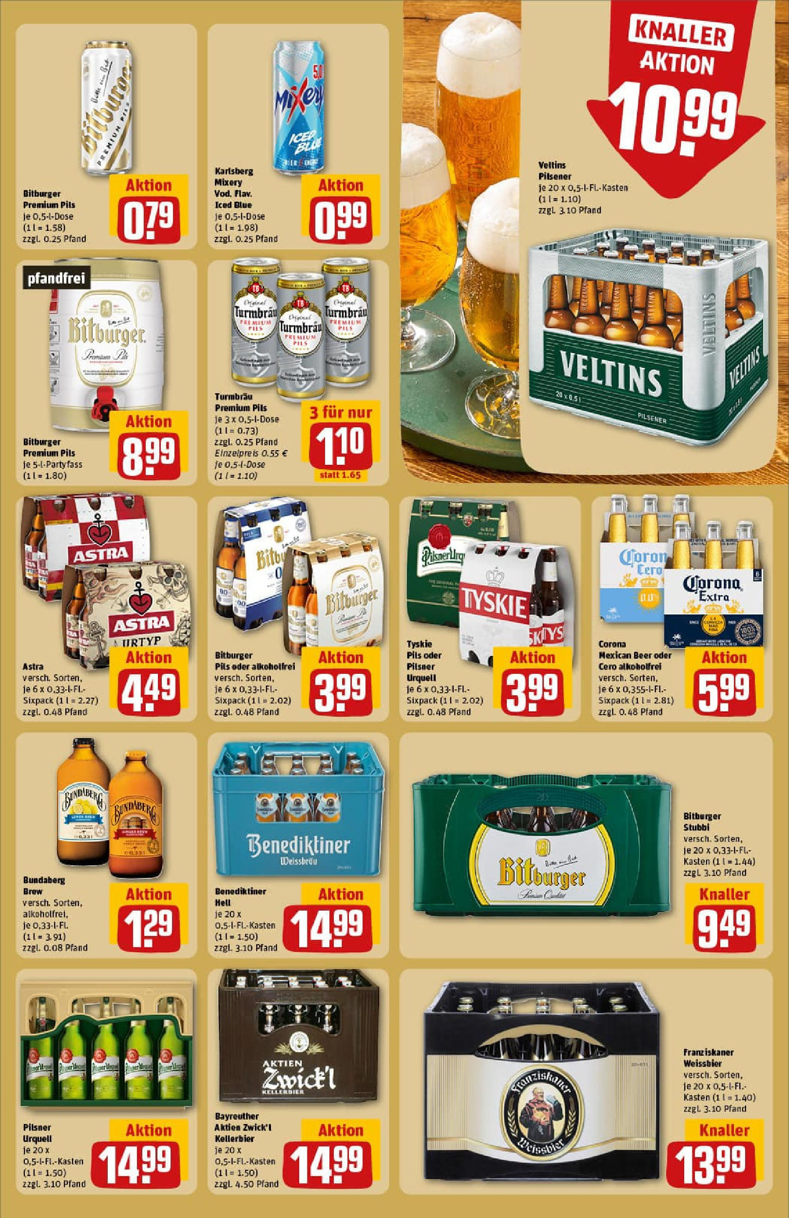 REWE Prospekt ab 21.09.2025 zum Blättern » Angebote | Seite: 25 | Produkte: Bitburger, Franziskaner, Weißbier, Mixery