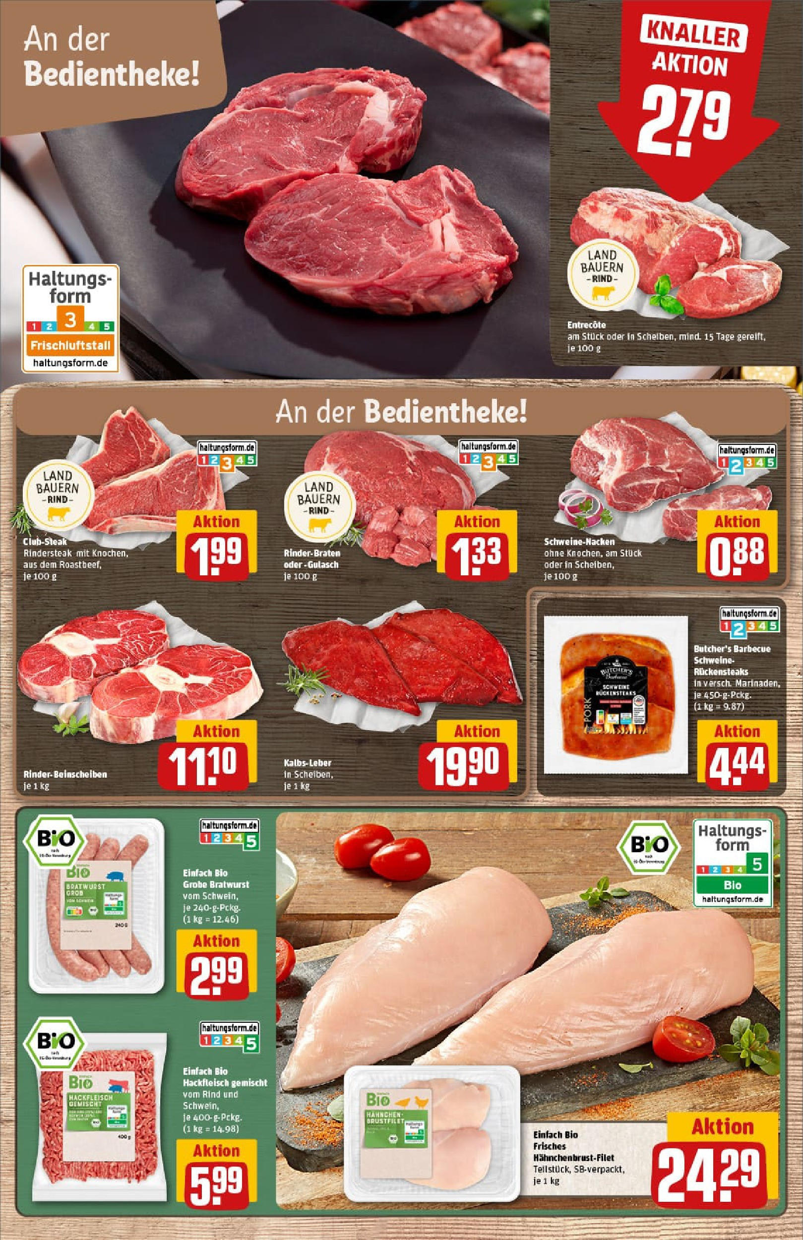 REWE Prospekt ab 21.09.2025 zum Blättern » Angebote | Seite: 13 | Produkte: Rinderbraten, Entrecote, Gulasch, Hackfleisch