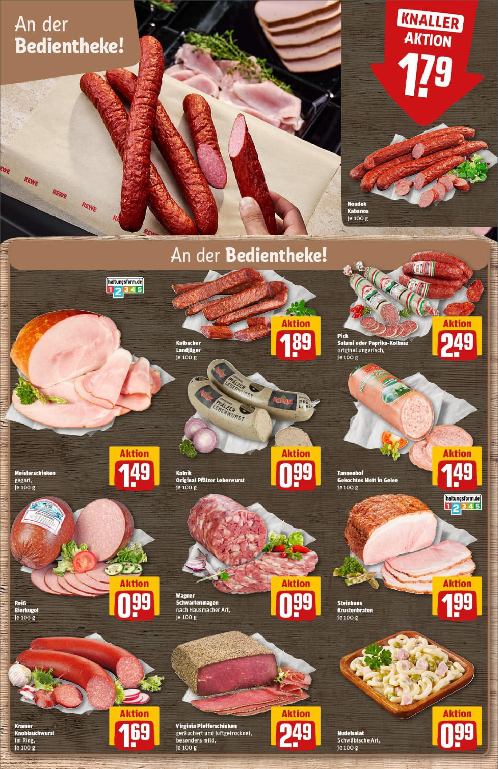 REWE Prospekt ab 21.09.2025 zum Blättern » Angebote | Seite: 14 | Produkte: Krustenbraten, Pasta, Salami