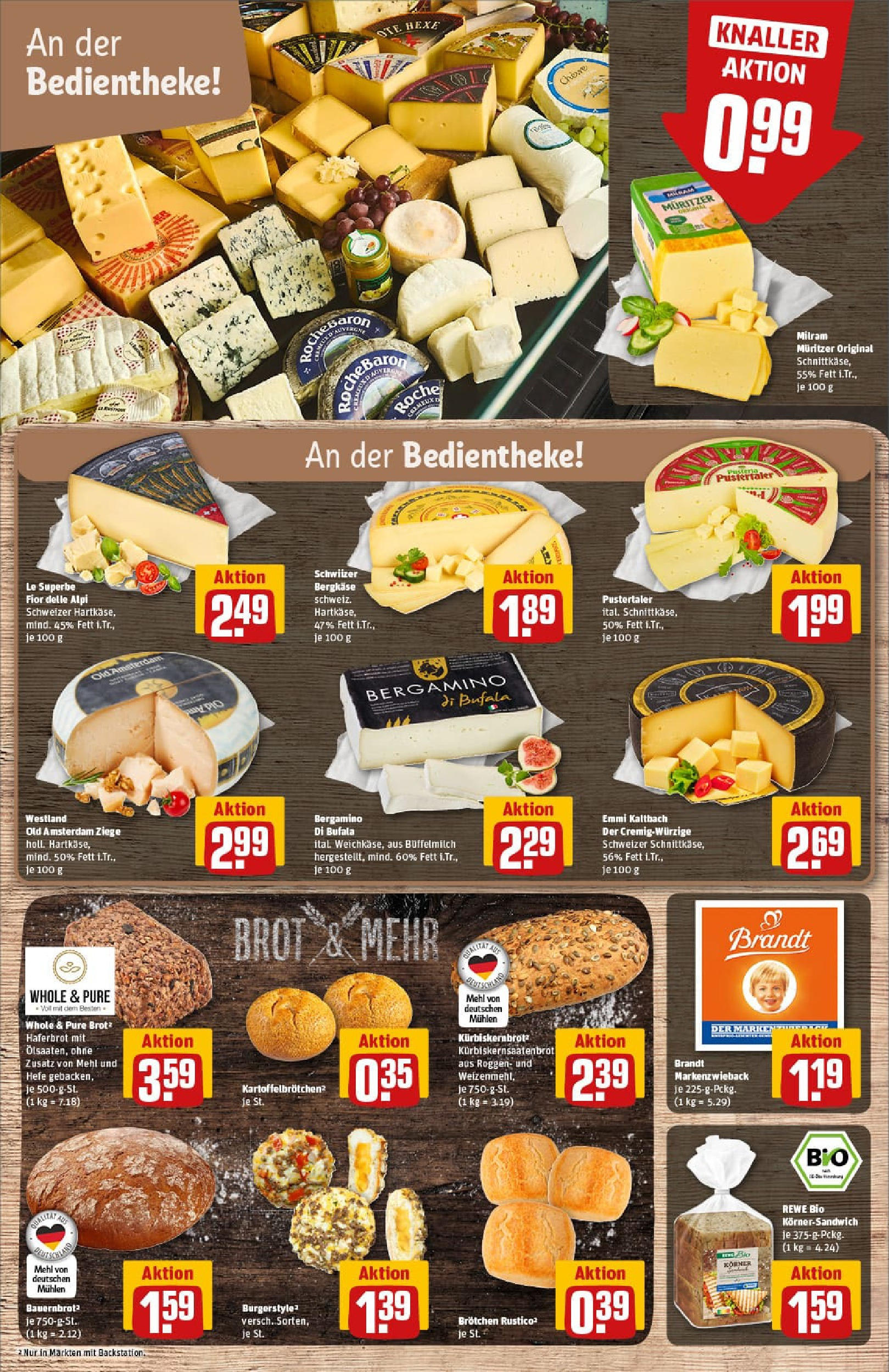 REWE Prospekt ab 21.09.2025 zum Blättern » Angebote | Seite: 15 | Produkte: Mehl, Milram, Brot