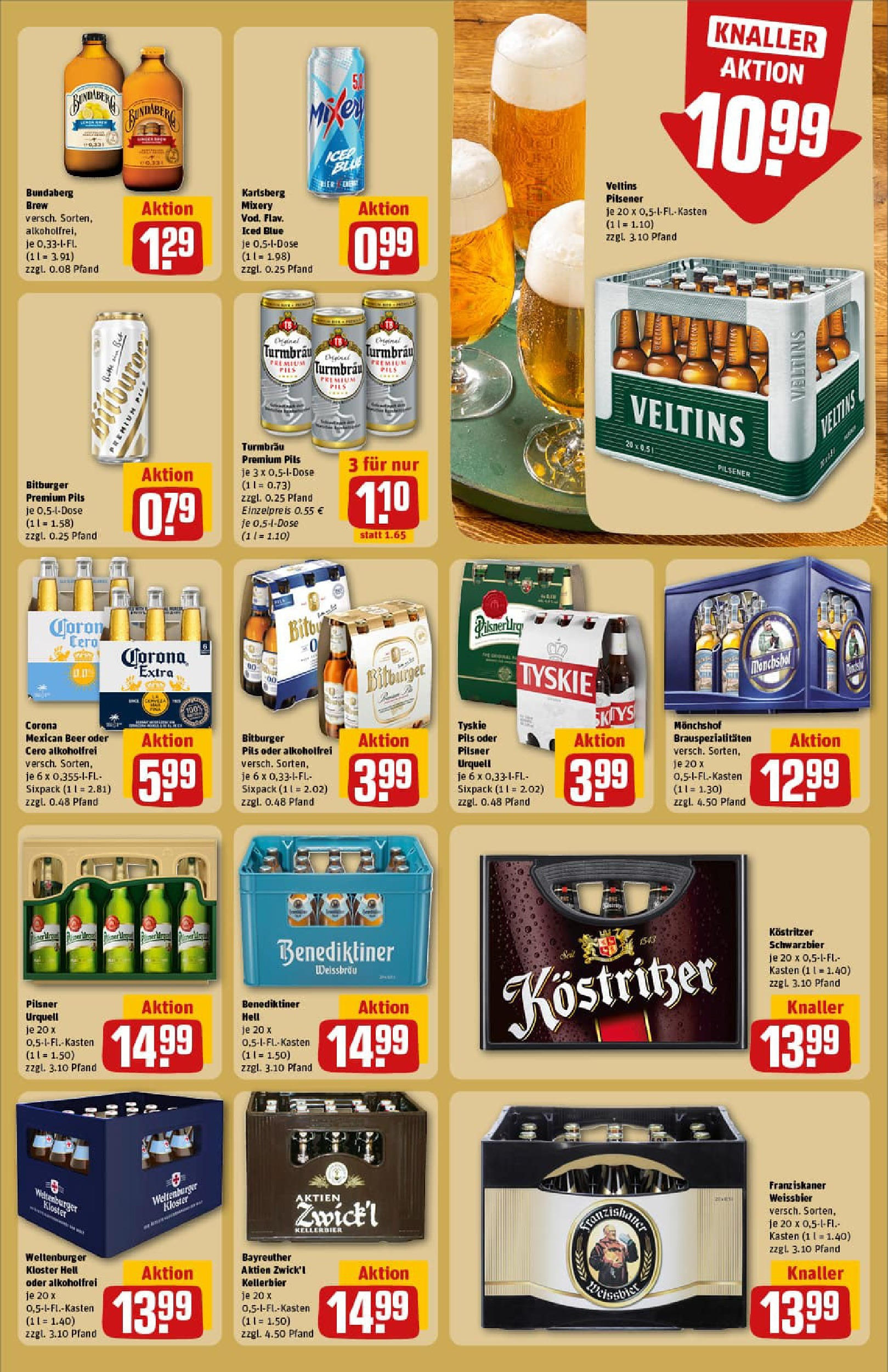 REWE Prospekt ab 21.09.2025 zum Blättern » Angebote | Seite: 25 | Produkte: Tyskie, Pils, Benediktiner hell, Mixery
