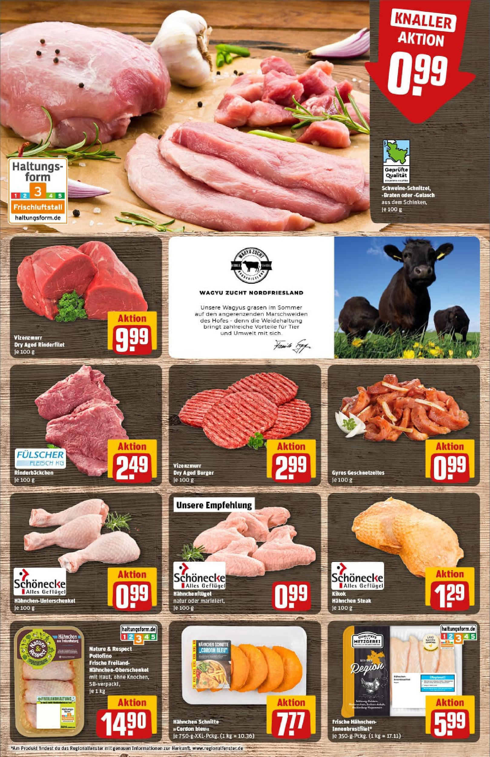 REWE Prospekt ab 21.09.2025 zum Blättern » Angebote | Seite: 13 | Produkte: Hahnchen, Burger, Gyros, Steak REWE Prospekt ab 21.09.2025 zum Blättern » Angebote | Seite: 13 | Produkte: Hahnchen, Burger, Gyros, Steak