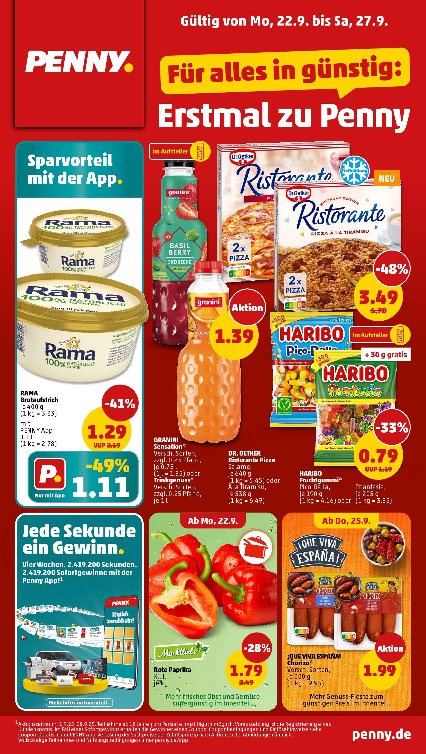 Penny Prospekt ab 21.09.2025 » Angebote Online | Seite: 1 | Produkte: Haribo, Gemüse, Paprika, Pizza Penny Prospekt ab 21.09.2025 » Angebote Online | Seite: 1 | Produkte: Haribo, Gemüse, Paprika, Pizza