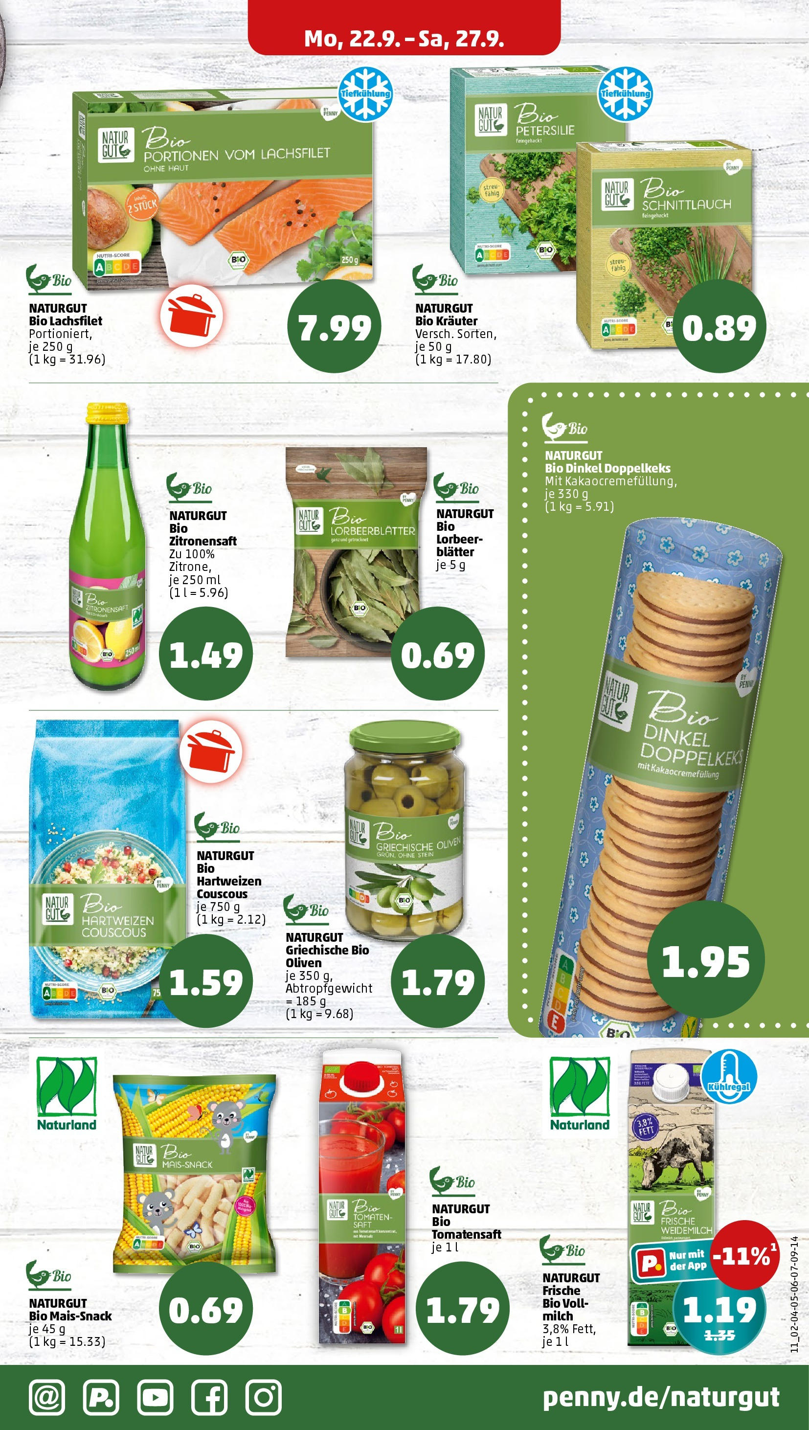 Penny Prospekt ab 21.09.2025 » Angebote Online | Seite: 11 | Produkte: Milch, Tomaten, Petersilie, Saft Penny Prospekt ab 21.09.2025 » Angebote Online | Seite: 11 | Produkte: Milch, Tomaten, Petersilie, Saft