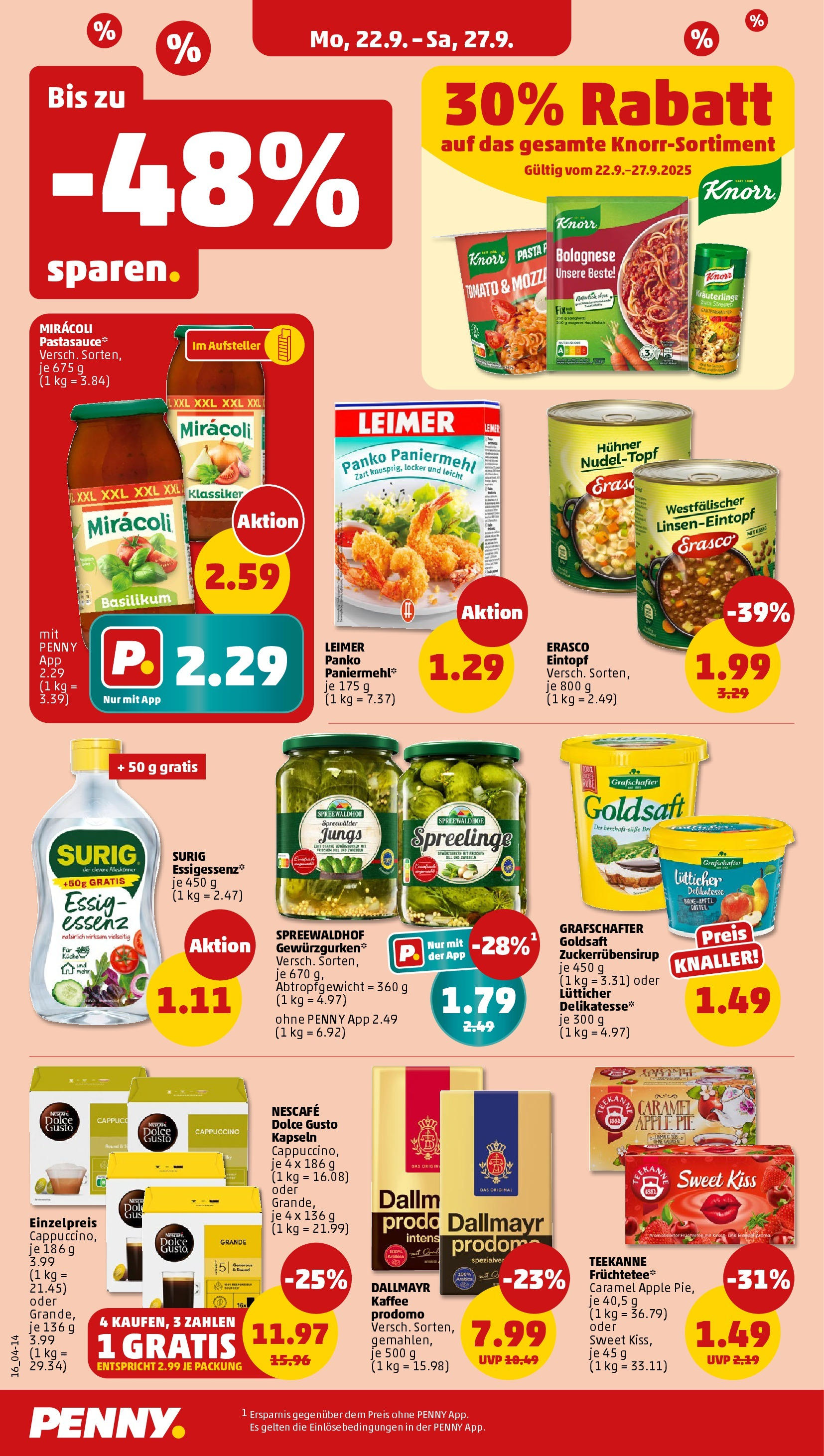 Penny Prospekt ab 21.09.2025 » Angebote Online | Seite: 16 | Produkte: Nescafe, Essig, Teekanne, Dolce gusto Penny Prospekt ab 21.09.2025 » Angebote Online | Seite: 16 | Produkte: Nescafe, Essig, Teekanne, Dolce gusto
