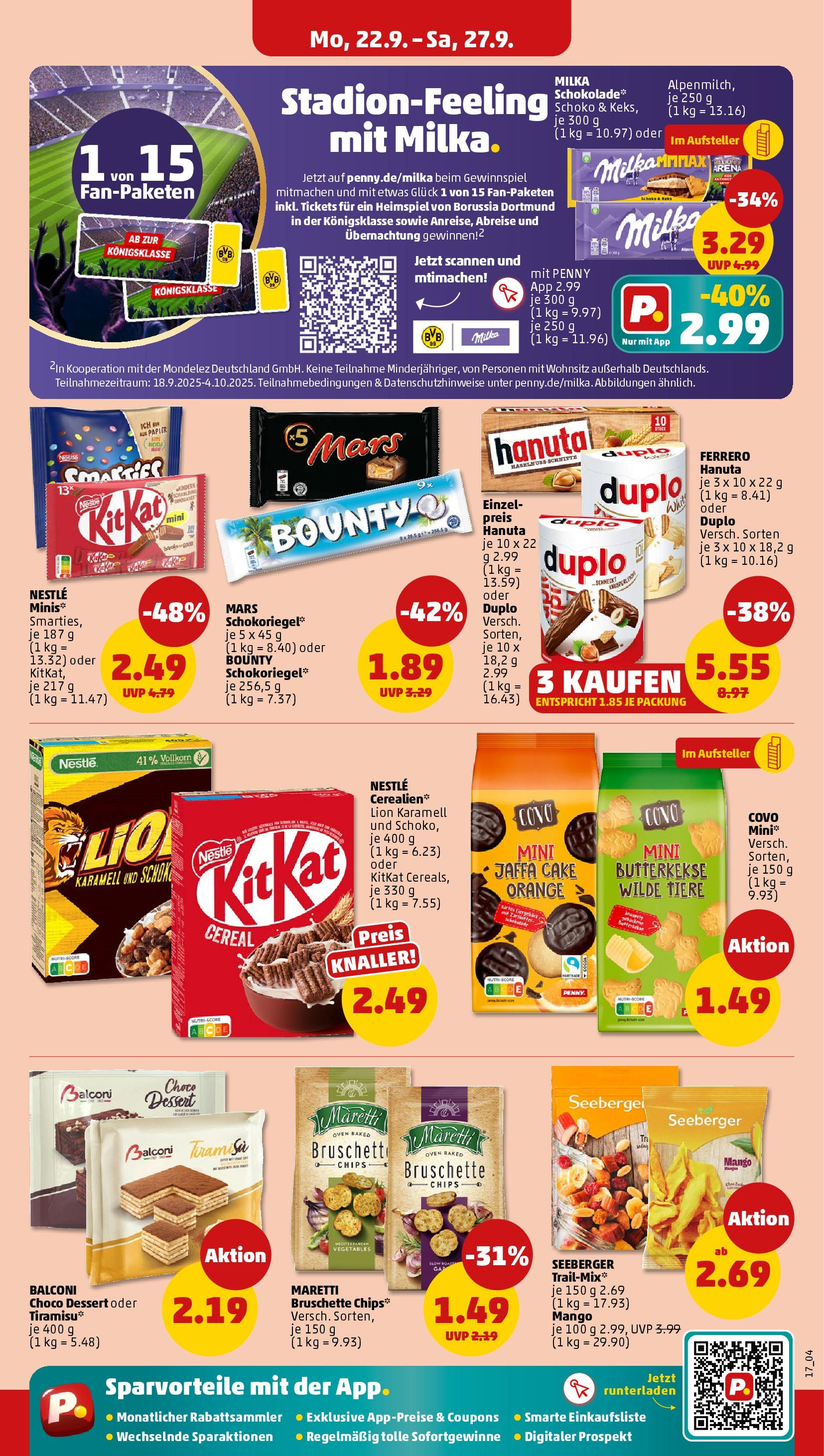 Penny Prospekt ab 21.09.2025 » Angebote Online | Seite: 17 | Produkte: Schokolade, Milka, Butterkekse, Chips Penny Prospekt ab 21.09.2025 » Angebote Online | Seite: 17 | Produkte: Schokolade, Milka, Butterkekse, Chips