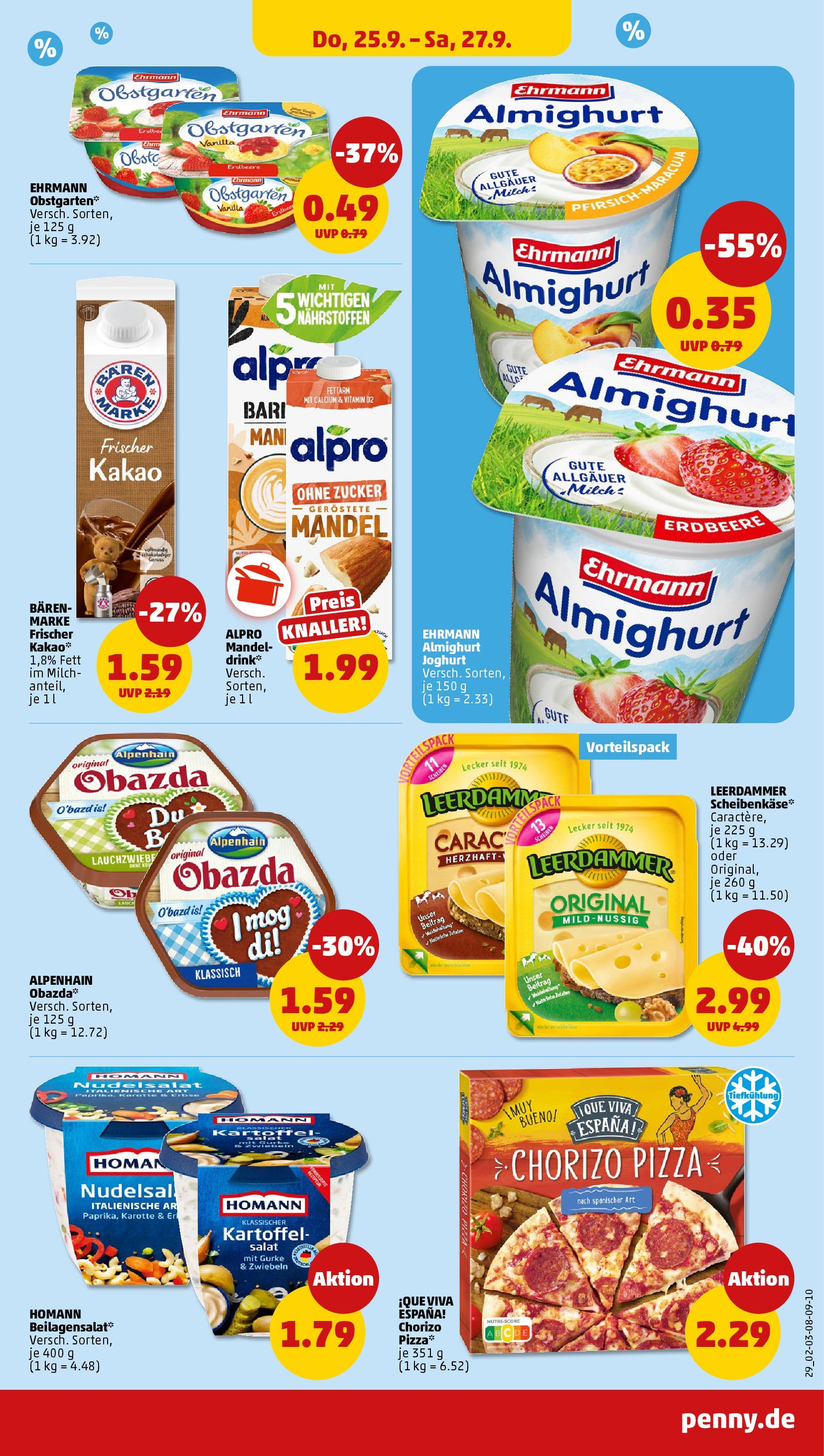 Penny Prospekt ab 21.09.2025 » Angebote Online | Seite: 29 | Produkte: Milch, Joghurt, Alpro, Pizza Penny Prospekt ab 21.09.2025 » Angebote Online | Seite: 29 | Produkte: Milch, Joghurt, Alpro, Pizza