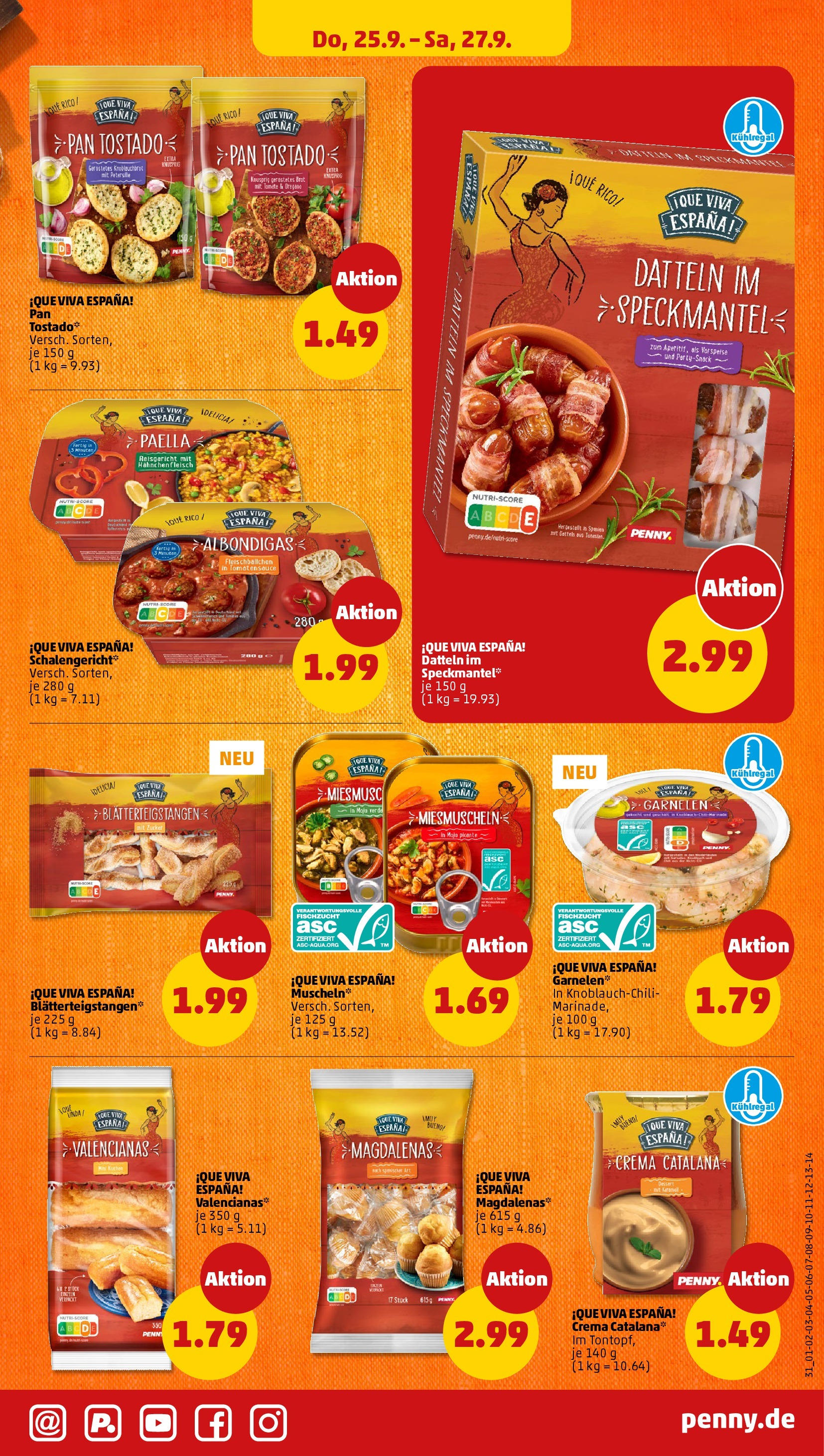 Penny Prospekt ab 21.09.2025 » Angebote Online | Seite: 31 | Produkte: Garnelen, Dattel, Brot Penny Prospekt ab 21.09.2025 » Angebote Online | Seite: 31 | Produkte: Garnelen, Dattel, Brot