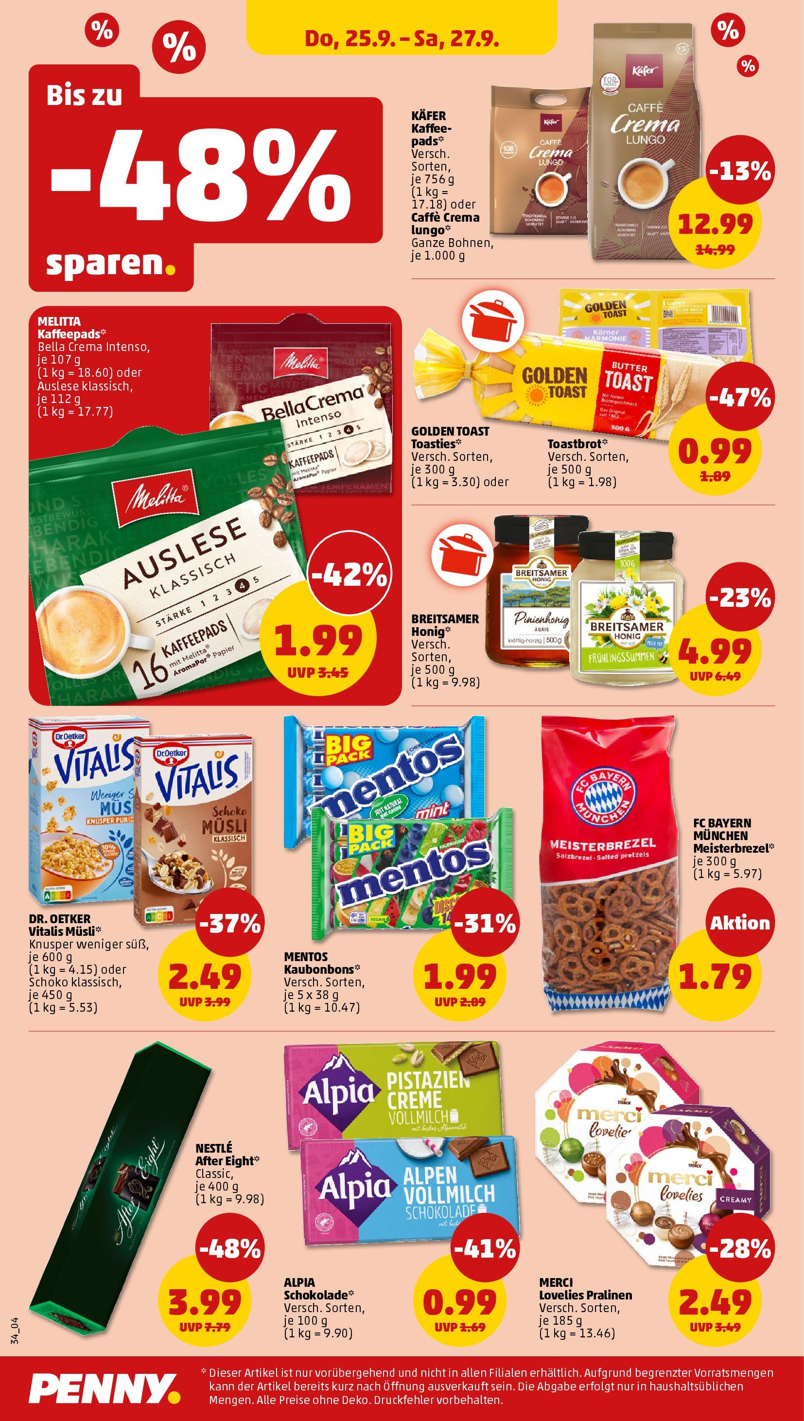 Penny Prospekt ab 21.09.2025 » Angebote Online | Seite: 34 | Produkte: Melitta, Merci, Kaffee, Creme Penny Prospekt ab 21.09.2025 » Angebote Online | Seite: 34 | Produkte: Melitta, Merci, Kaffee, Creme