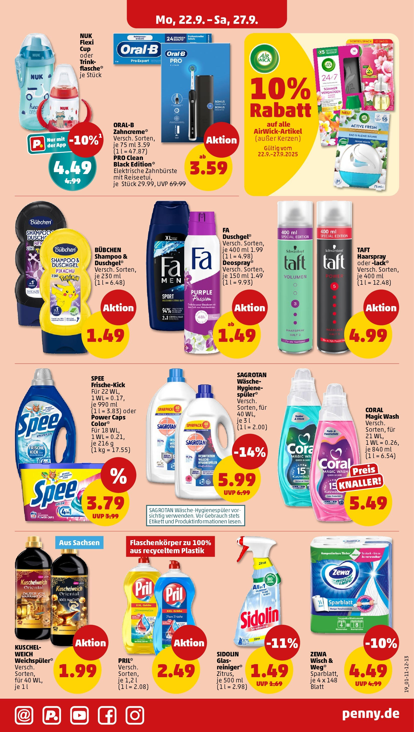 Penny Prospekt ab 21.09.2025 » Angebote Online | Seite: 19 | Produkte: Coral, Bad, Shampoo, Duschgel Penny Prospekt ab 21.09.2025 » Angebote Online | Seite: 19 | Produkte: Coral, Bad, Shampoo, Duschgel