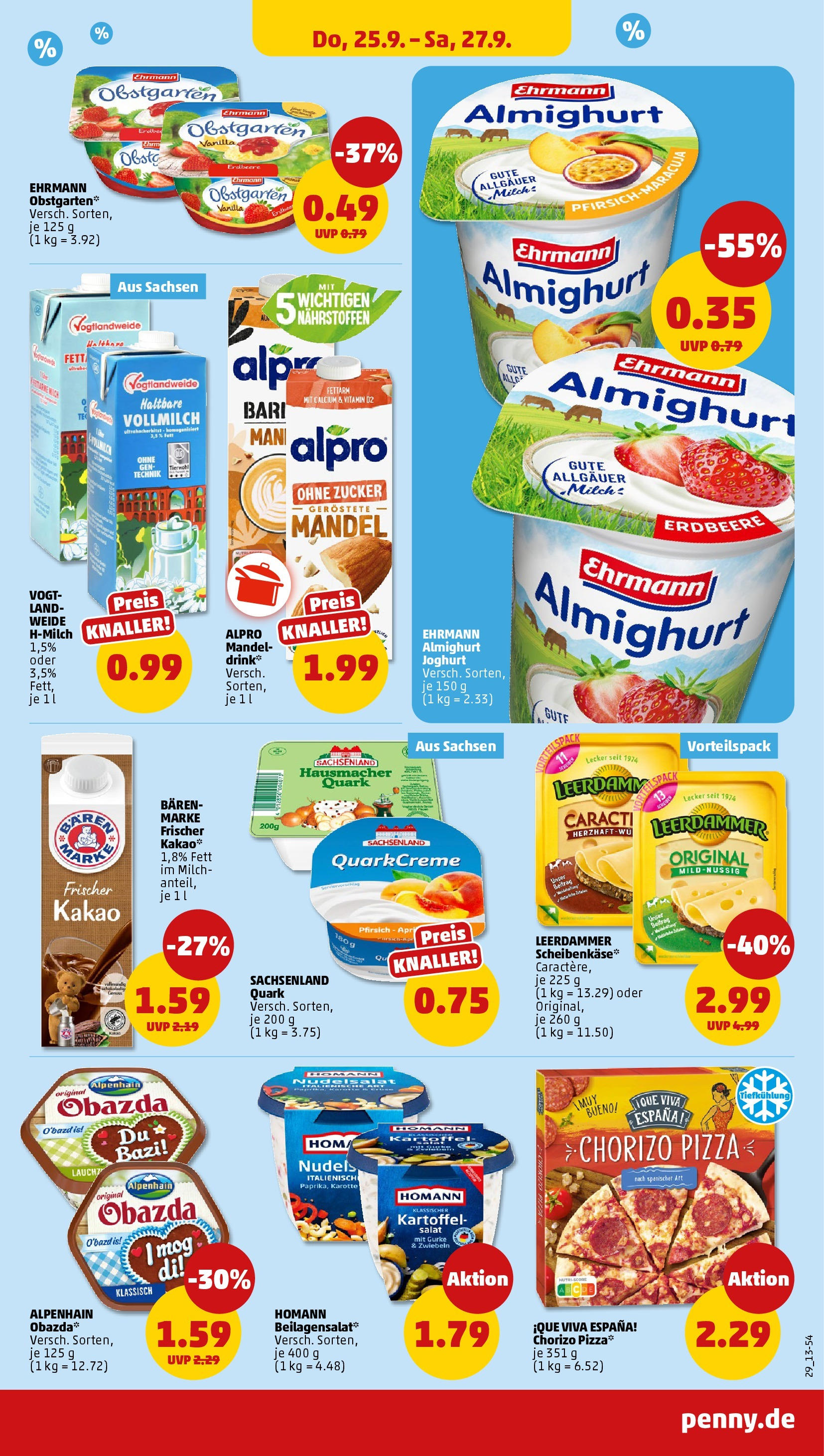 Penny Prospekt ab 21.09.2025 » Angebote Online | Seite: 29 | Produkte: Ehrmann almighurt, Joghurt, Leerdammer, Salat Penny Prospekt ab 21.09.2025 » Angebote Online | Seite: 29 | Produkte: Ehrmann almighurt, Joghurt, Leerdammer, Salat