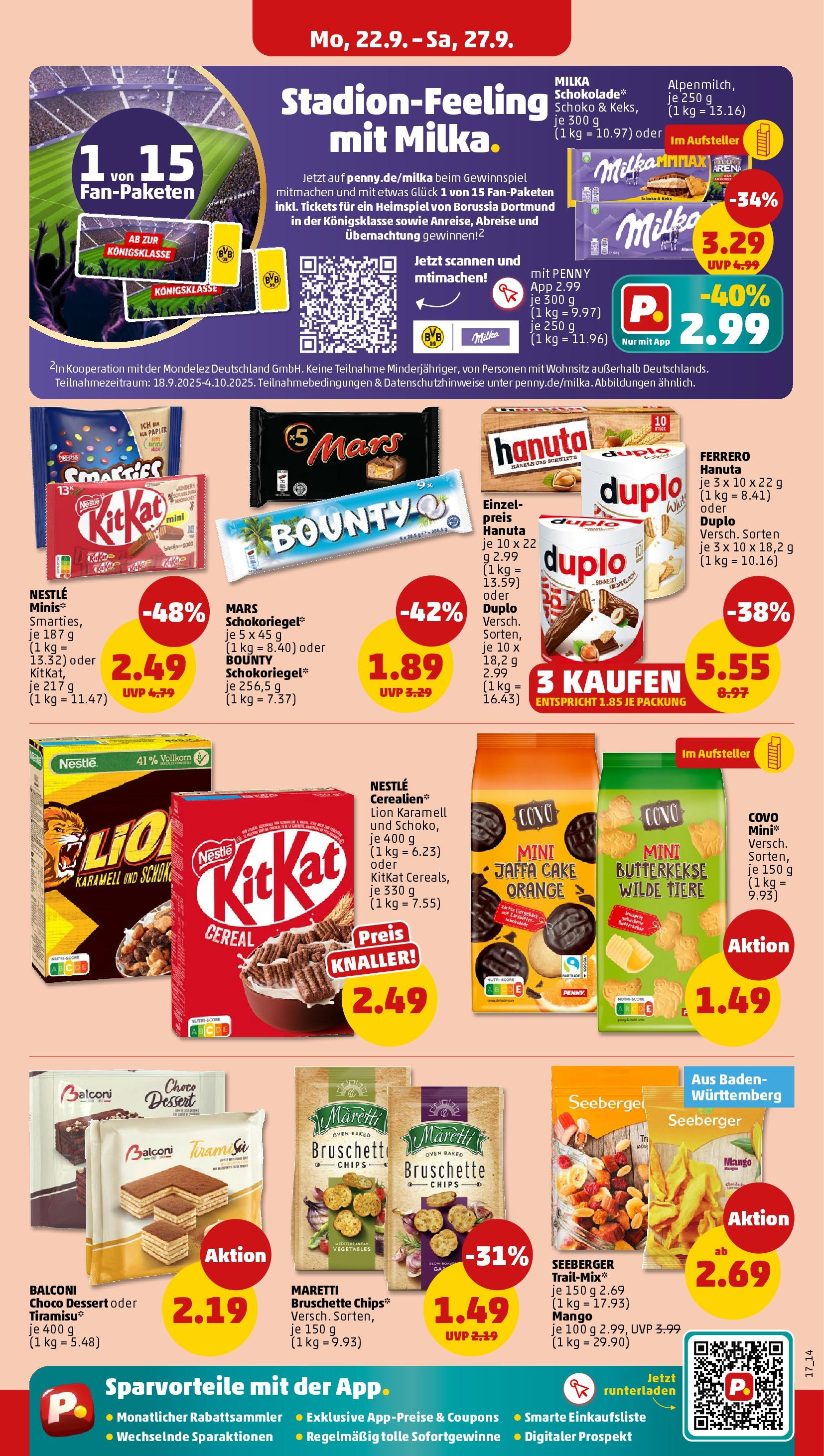 Penny Prospekt ab 21.09.2025 » Angebote Online | Seite: 17 | Produkte: Schokolade, Mars, Butterkekse, Chips