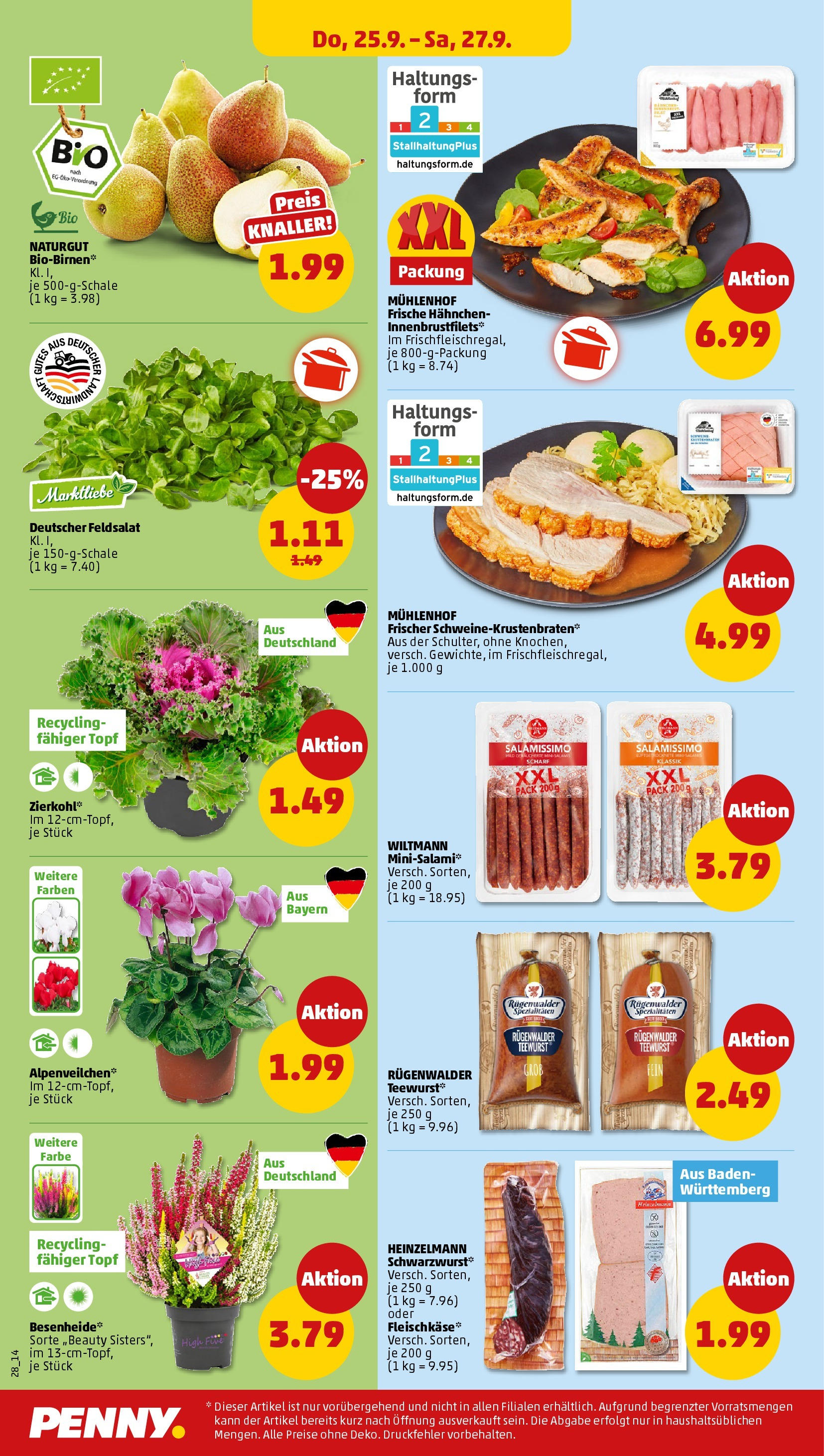 Penny Prospekt ab 21.09.2025 » Angebote Online | Seite: 28 | Produkte: Hahnchen