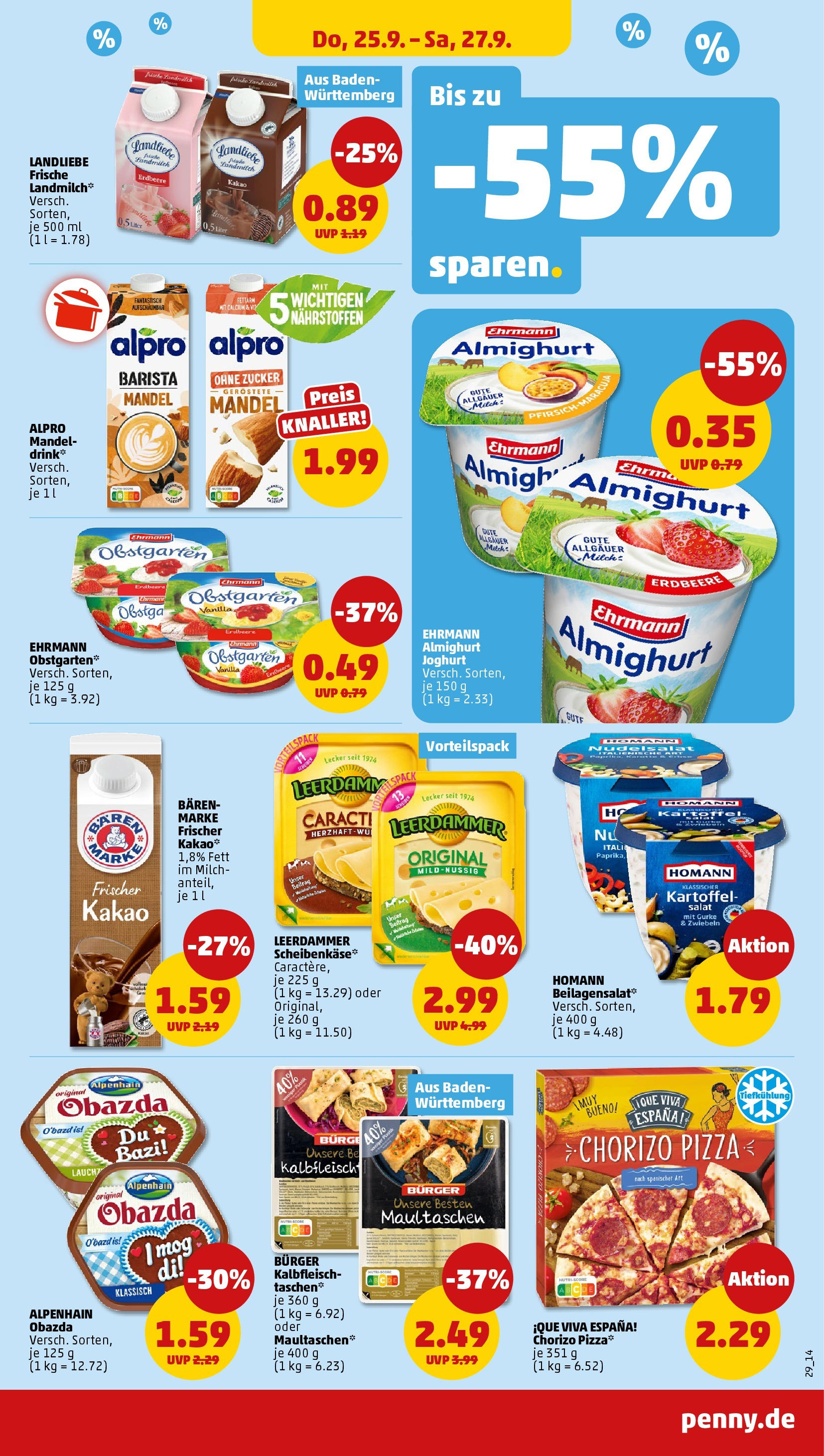 Penny Prospekt ab 21.09.2025 » Angebote Online | Seite: 29 | Produkte: Joghurt, Alpro, Pfirsich, Karotte