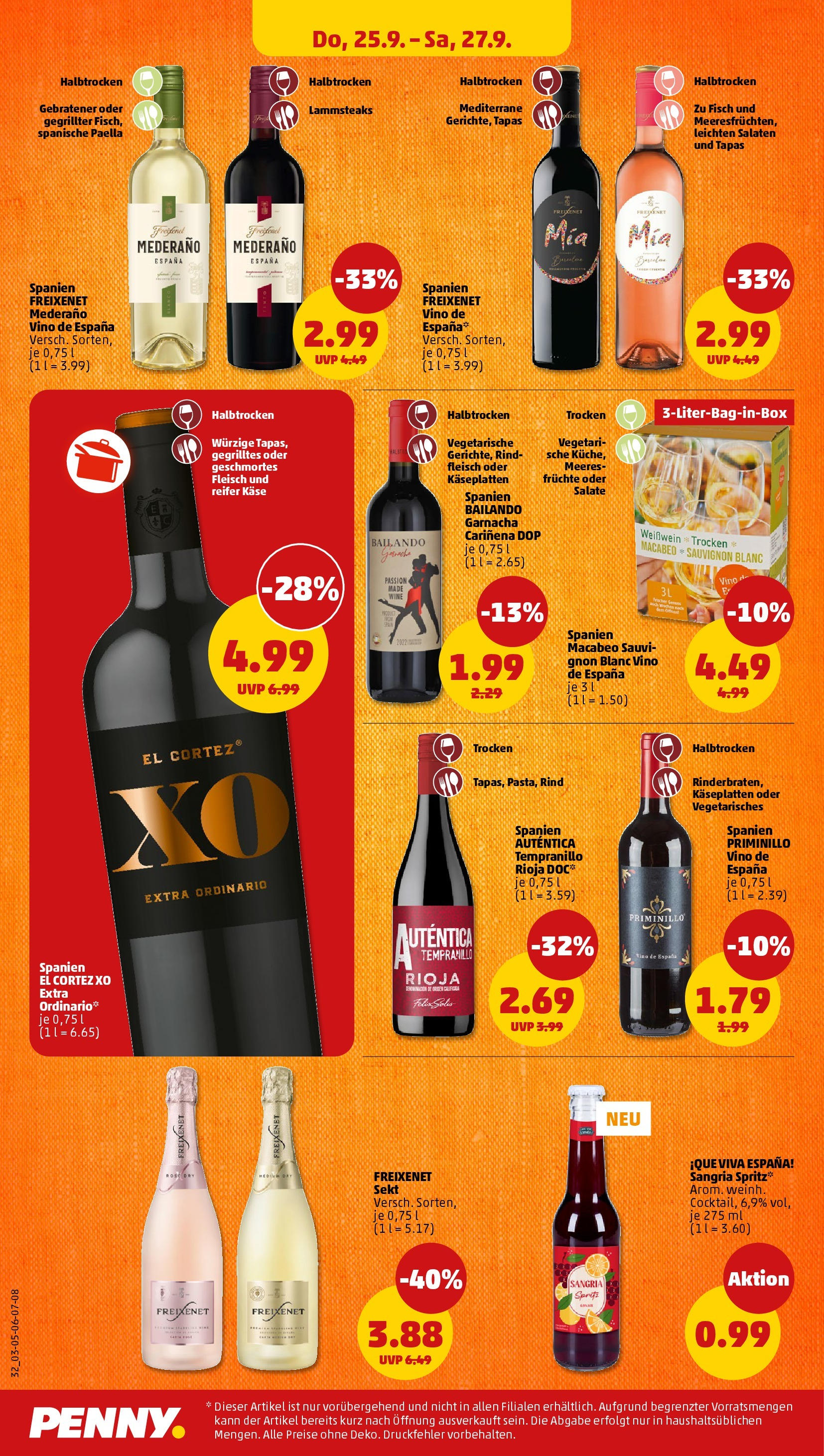 Penny Prospekt ab 21.09.2025 » Angebote Online | Seite: 32 | Produkte: Freixenet, Weißwein, Sekt, Fleisch Penny Prospekt ab 21.09.2025 » Angebote Online | Seite: 32 | Produkte: Freixenet, Weißwein, Sekt, Fleisch