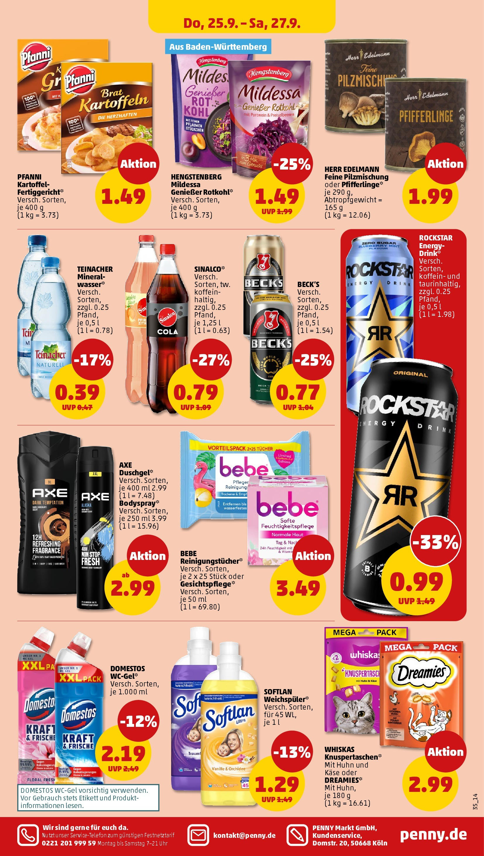 Penny Prospekt ab 21.09.2025 » Angebote Online | Seite: 35 | Produkte: Sinalco, Energy, Rockstar, Whiskas