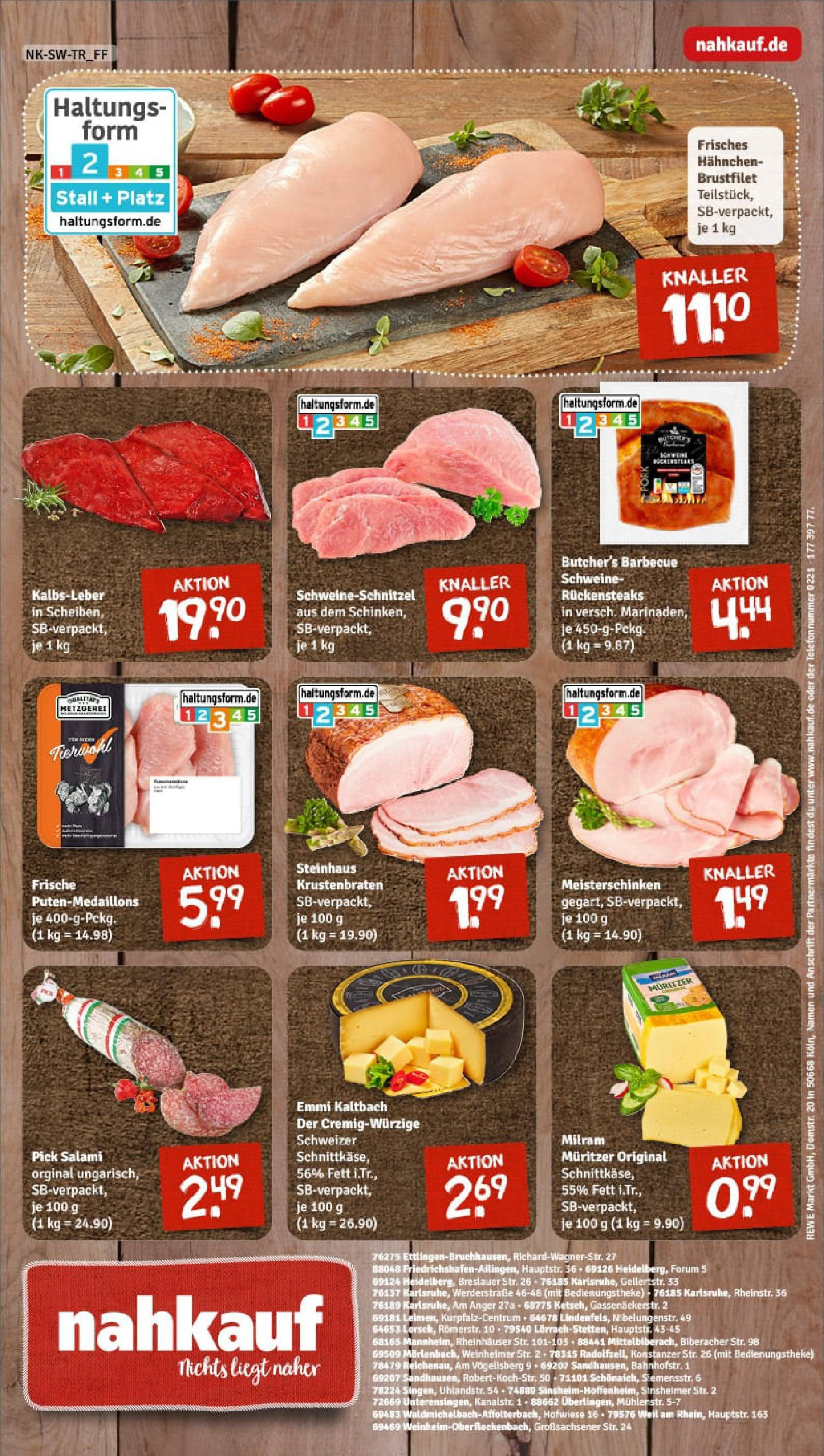 REWE Prospekt ab 21.09.2025 zum Blättern » Angebote | Seite: 8 | Produkte: Hahnchen, Krustenbraten, Milram, Salami