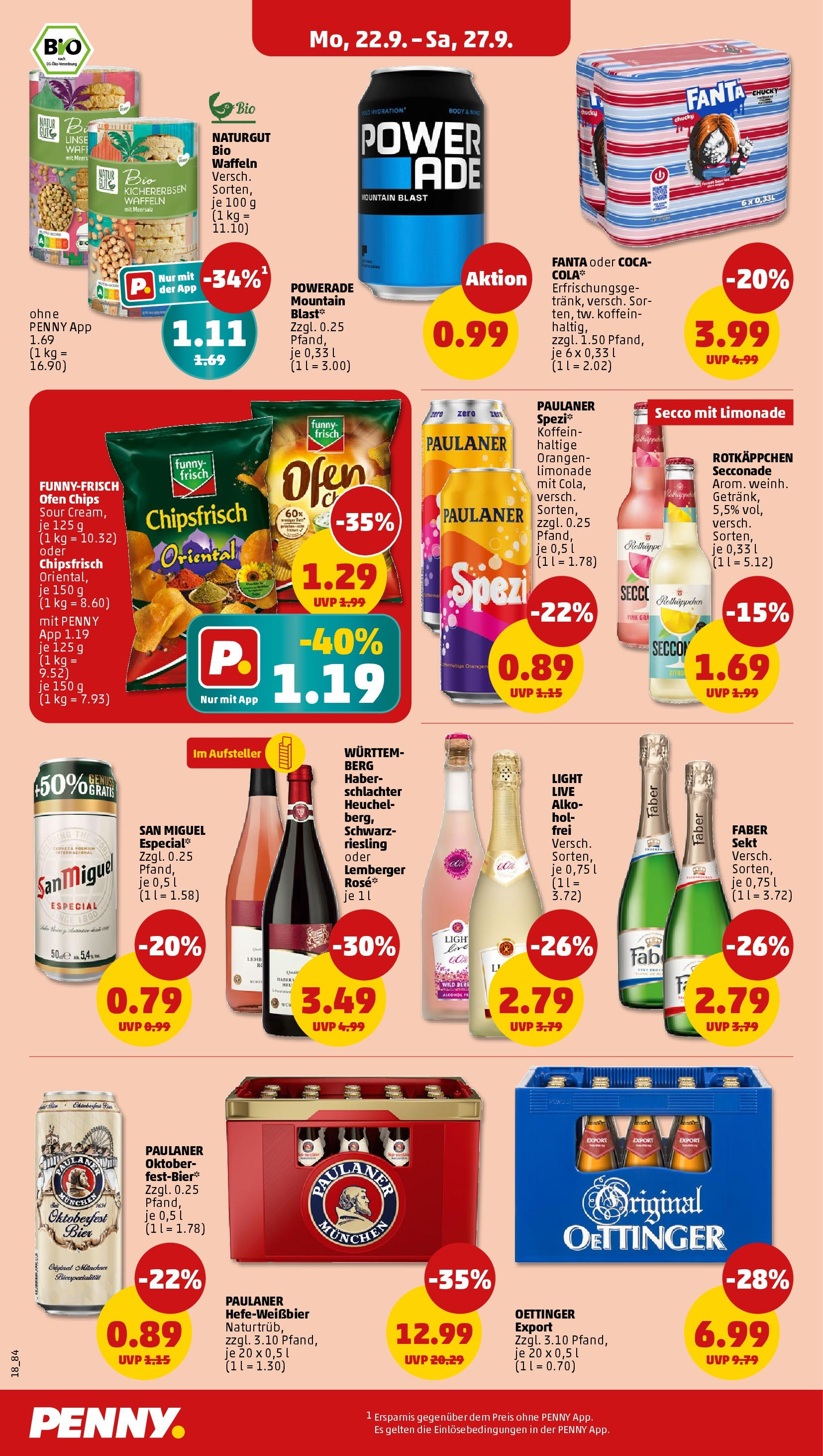 Penny Prospekt ab 21.09.2025 » Angebote Online | Seite: 18 | Produkte: Fanta, Oettinger, Powerade, Rotkäppchen