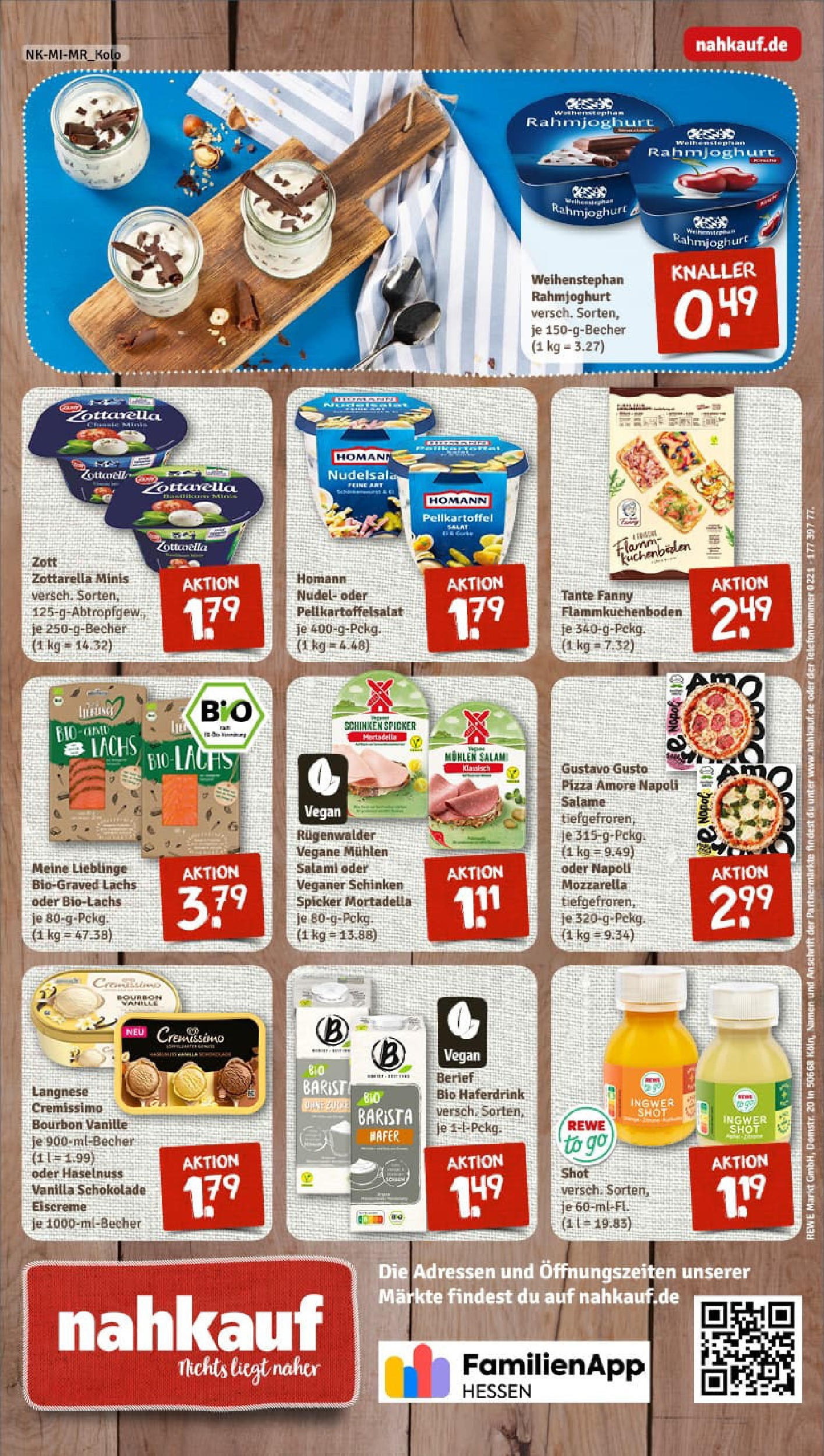 REWE Prospekt ab 21.09.2025 zum Blättern » Angebote | Seite: 8 | Produkte: Mozzarella, Salami, Pizza, Bourbon