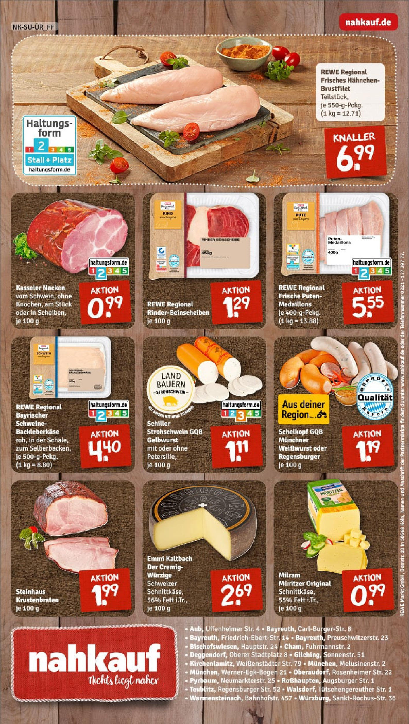 REWE Prospekt ab 21.09.2025 zum Blättern » Angebote | Seite: 8 | Produkte: Pute, Hahnchen, Krustenbraten, Milram