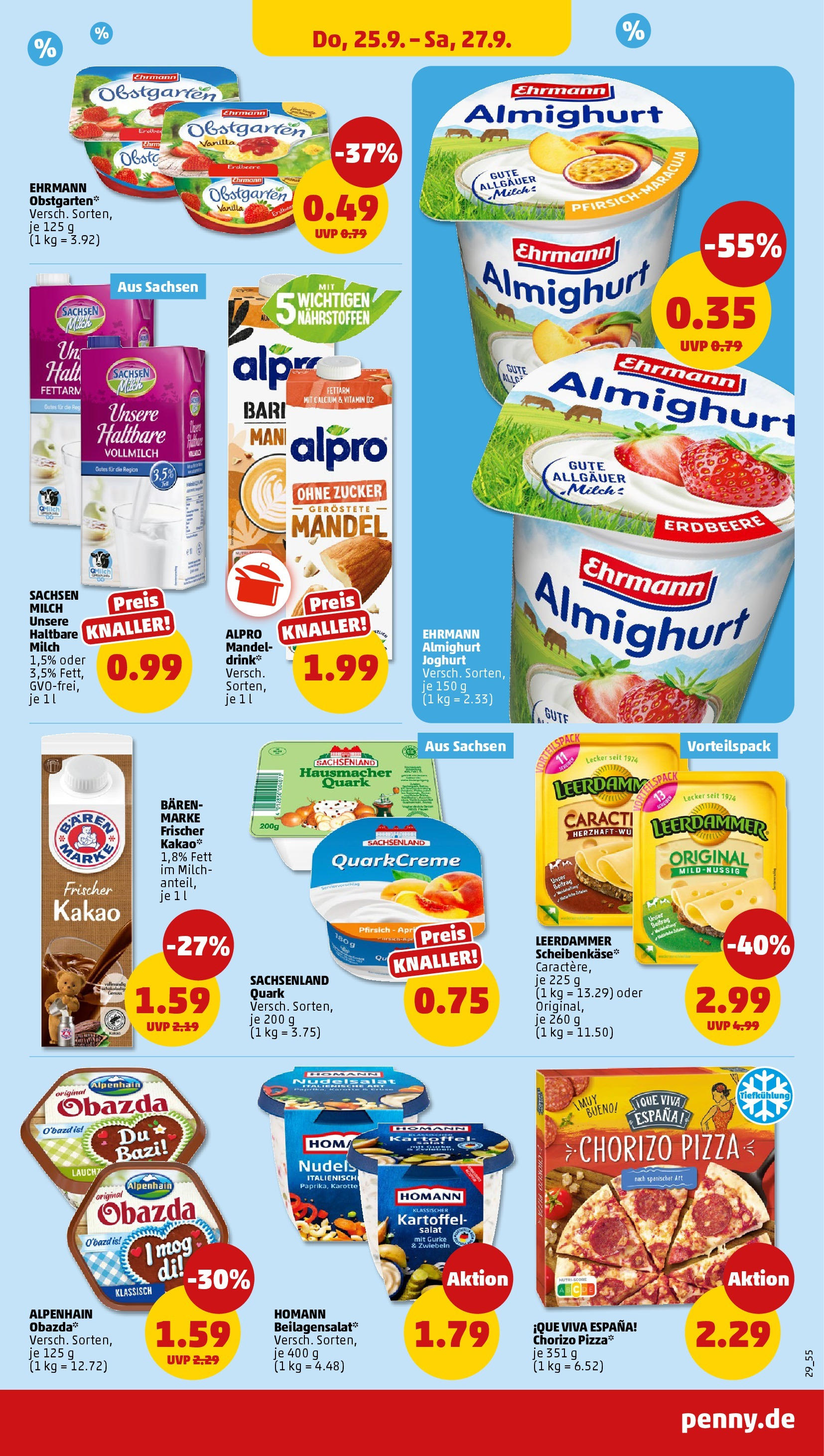 Penny Prospekt ab 21.09.2025 » Angebote Online | Seite: 29 | Produkte: Milch, Joghurt, Karotte, Salat
