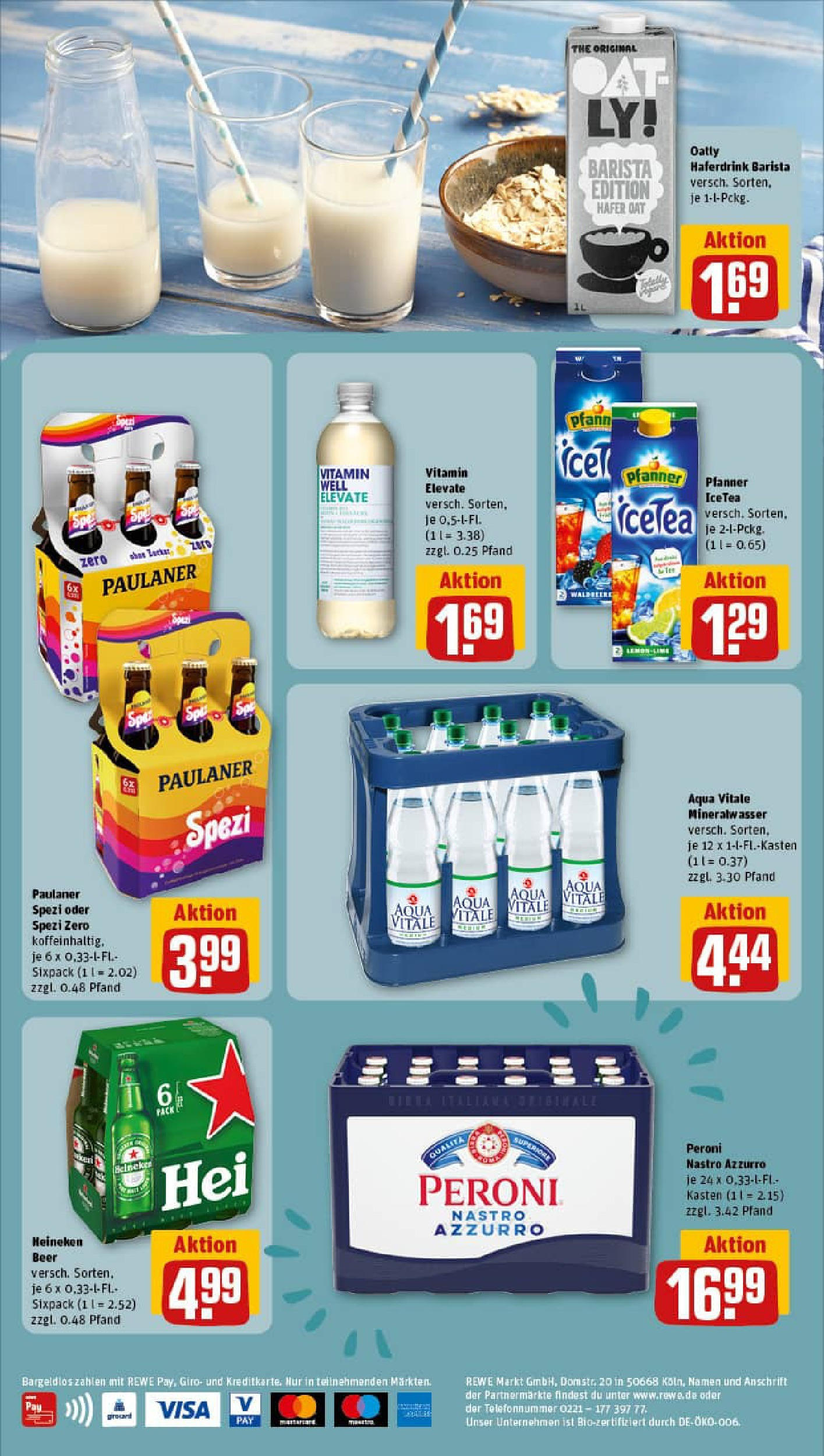 REWE Prospekt ab 21.09.2025 zum Blättern » Angebote | Seite: 2 | Produkte: Paulaner spezi, Mineralwasser, Haferdrink, Heineken