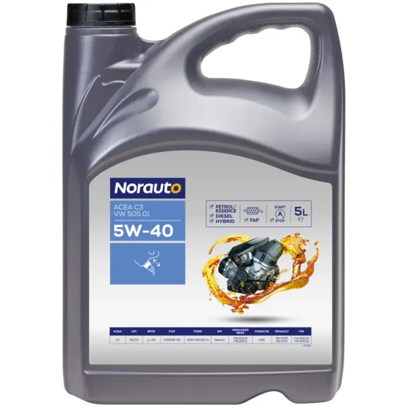 Huile moteur NORAUTO 5W40 C3 505.01 5L