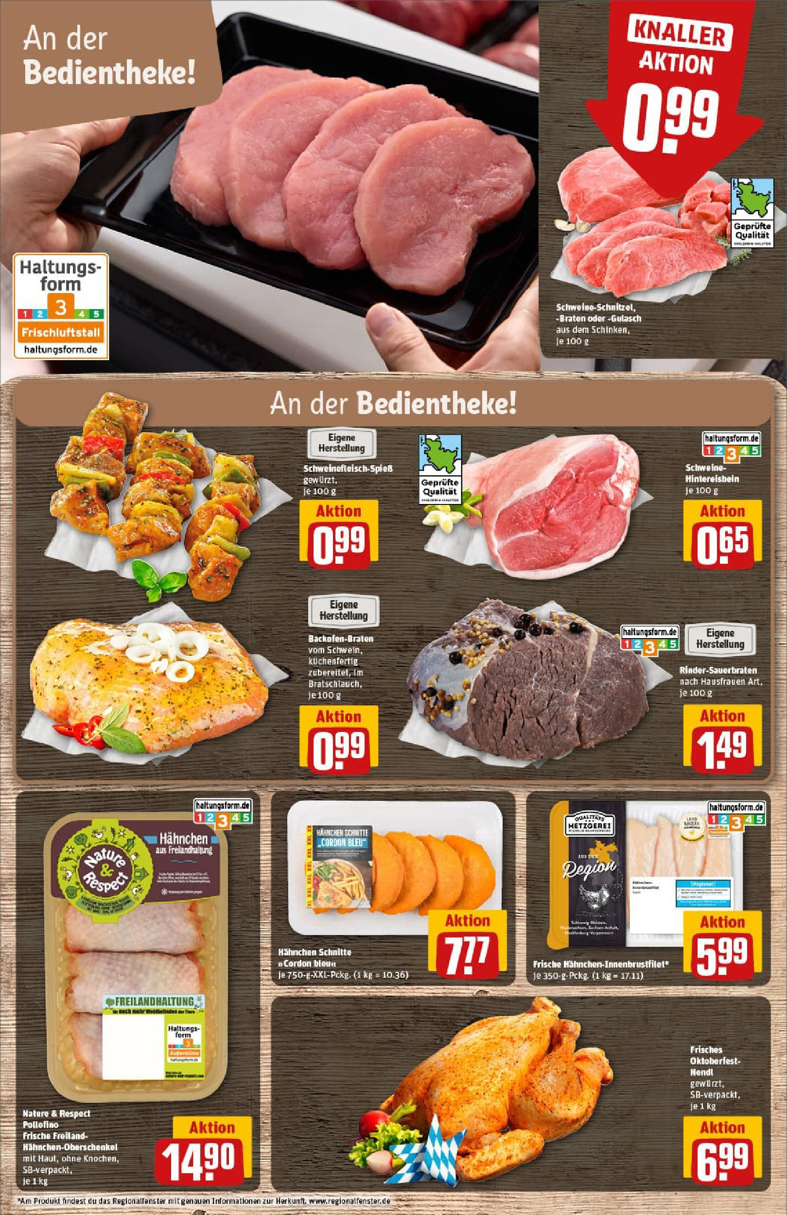 REWE Prospekt ab 21.09.2025 zum Blättern » Angebote | Seite: 12 | Produkte: Hahnchen, Gulasch