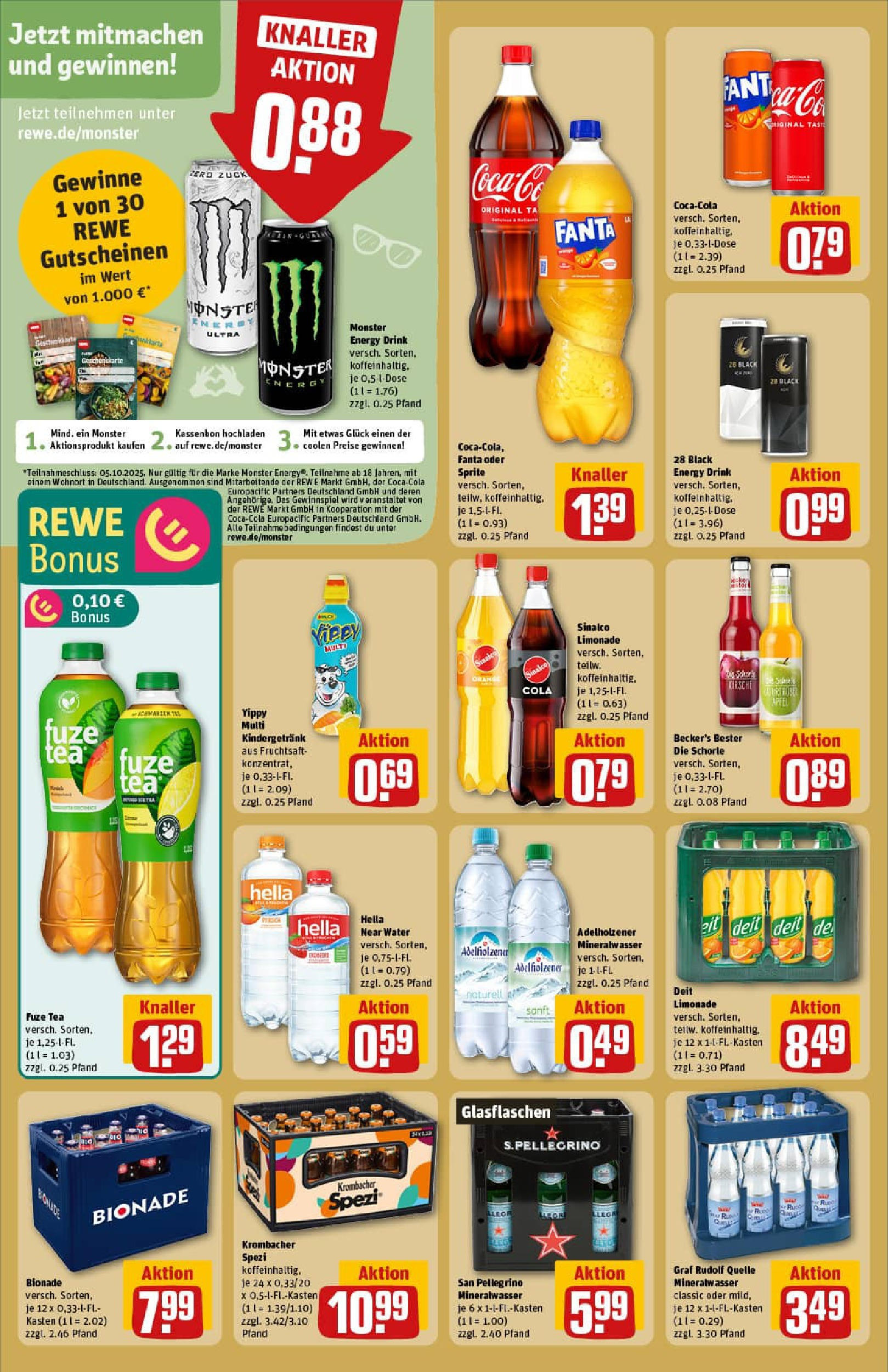 REWE Prospekt ab 21.09.2025 zum Blättern » Angebote | Seite: 22 | Produkte: Sinalco, Fanta, Cola, Hella