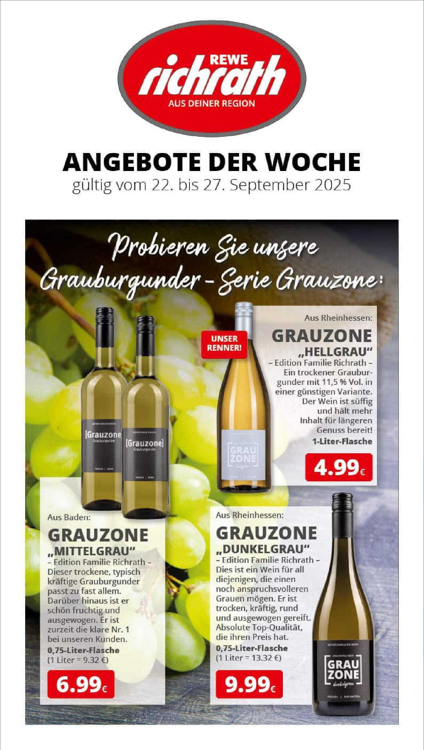 REWE Prospekt ab 21.09.2025 zum Blättern » Angebote | Seite: 1 | Produkte: Wein REWE Prospekt ab 21.09.2025 zum Blättern » Angebote | Seite: 1 | Produkte: Wein